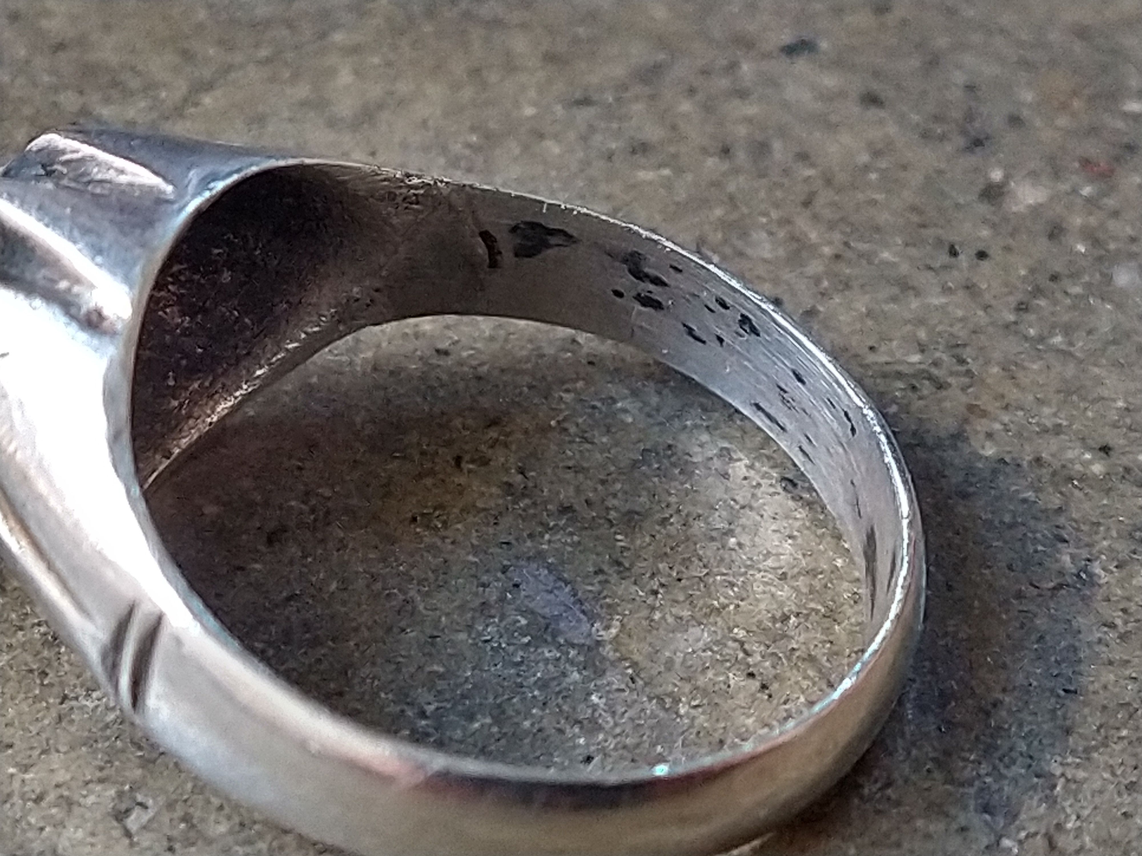 Vintage Sterling Silver Ring Size 9 CZ Art Deco Modern