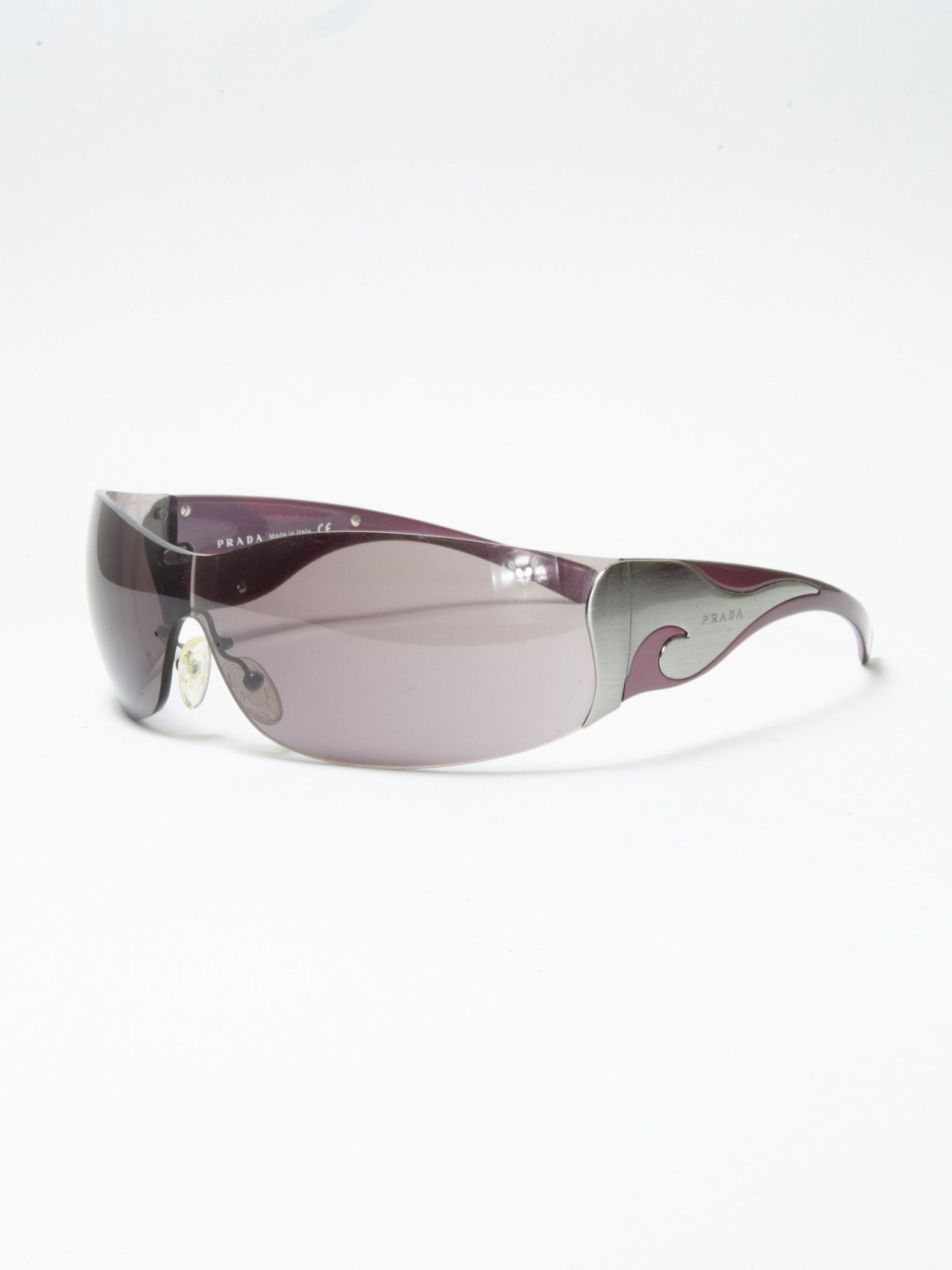 image of Prada Y2K Iconic Chrome Wave Purple Sunglasses, Women's