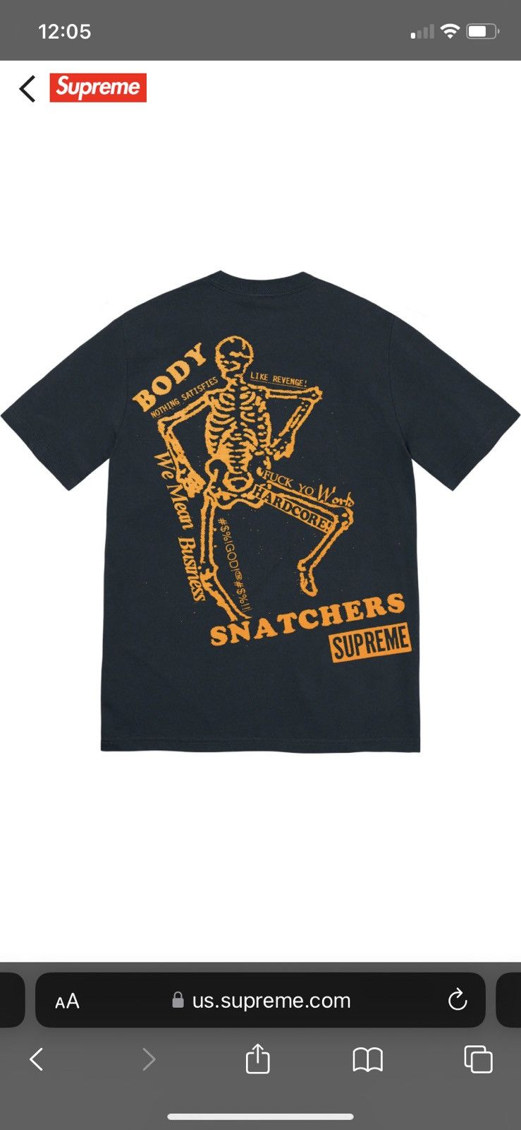 Body Snatchers Tee Navy MED*