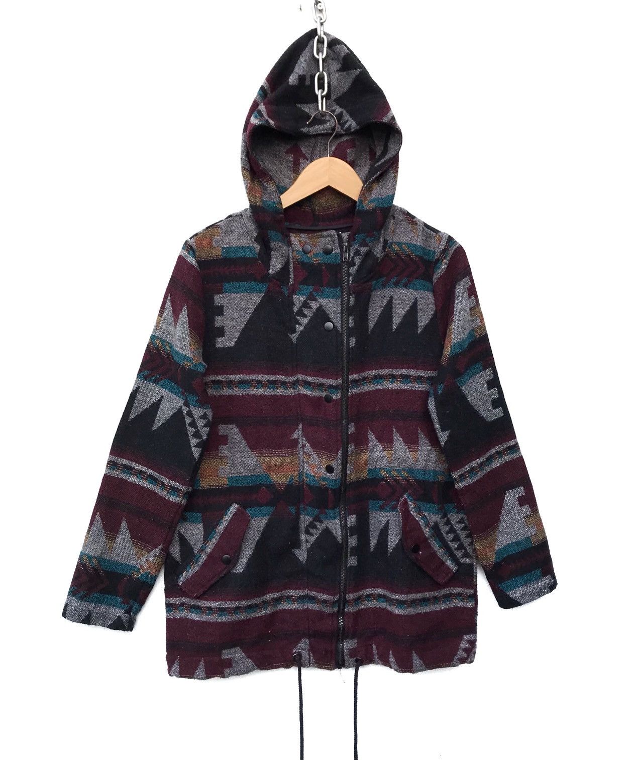 image of Forever 21 Navajo Native Hoodie Jacket, Men's (Size Medium)