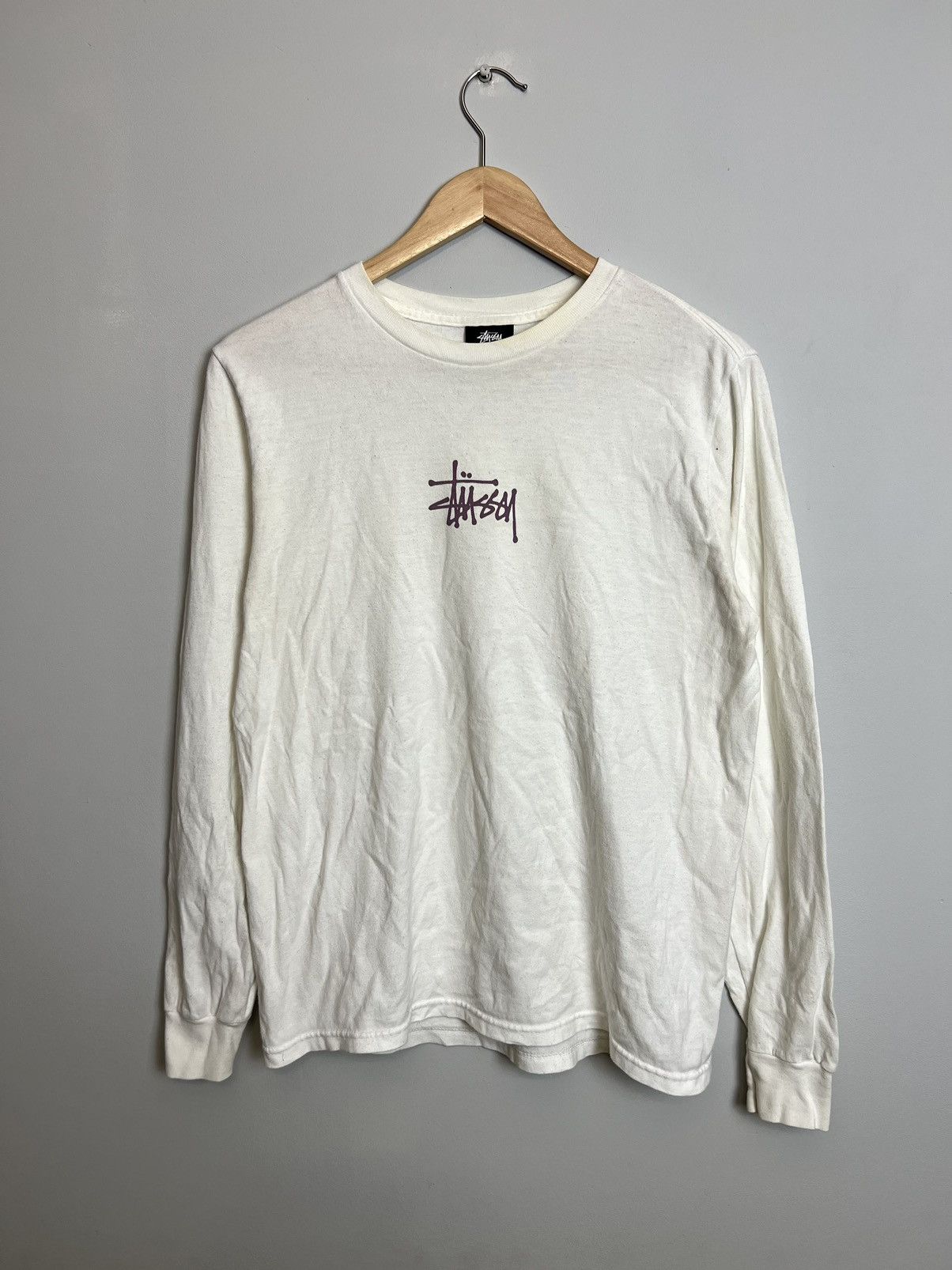 Stussy Rare Y2M Stussy Mini Logo Streetwear Longsleeve Hype White Size US XS / EU 42 / 0 - 1 Thumbnail