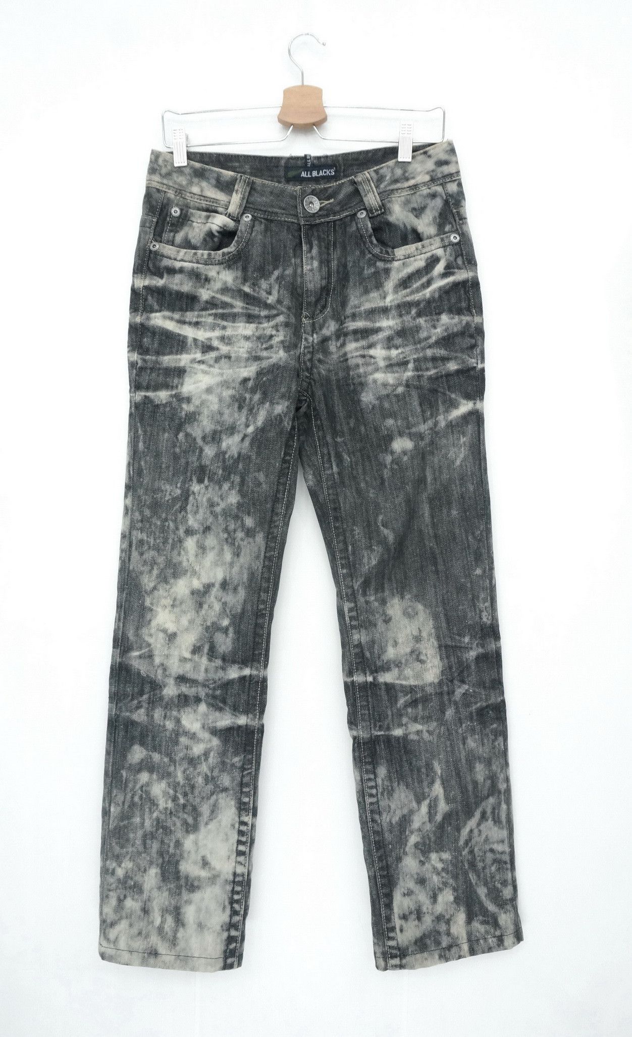 All Blacks Rare Japanese Brand ALL BLACKS Distressed Acid Wash Denim Size US 30 / EU 46 - 2 Thumbnail