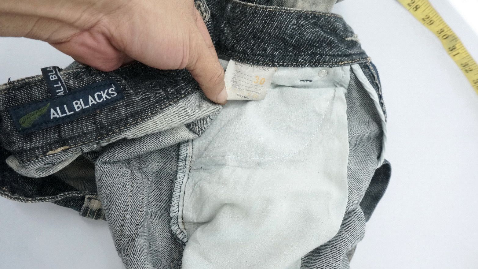 All Blacks Rare Japanese Brand ALL BLACKS Distressed Acid Wash Denim Size US 30 / EU 46 - 16 Thumbnail