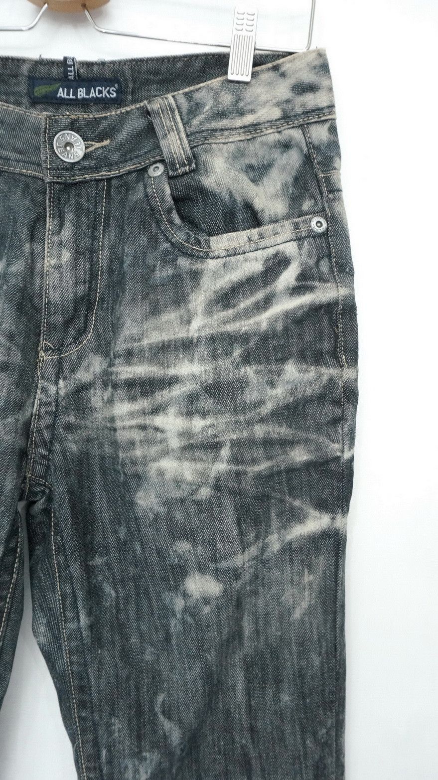All Blacks Rare Japanese Brand ALL BLACKS Distressed Acid Wash Denim Size US 30 / EU 46 - 6 Thumbnail