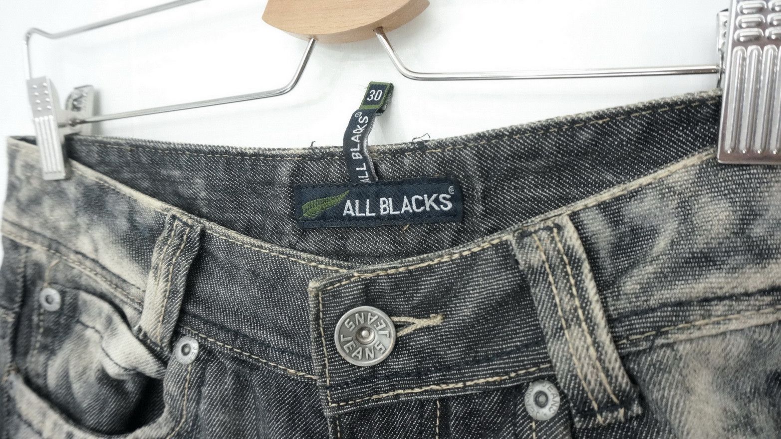 All Blacks Rare Japanese Brand ALL BLACKS Distressed Acid Wash Denim Size US 30 / EU 46 - 4 Thumbnail