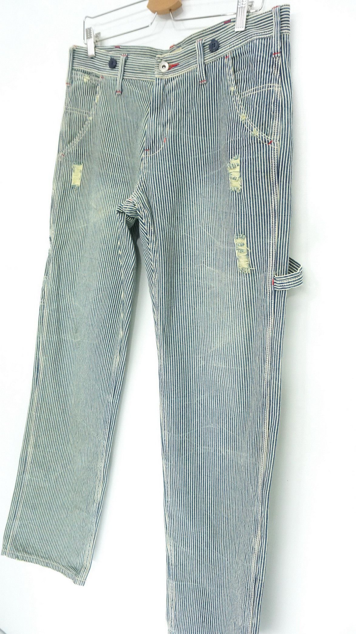 Japanese Brand BROWNY Japan Hickory Greenish Tint Denim Size US 33 - 5 Thumbnail