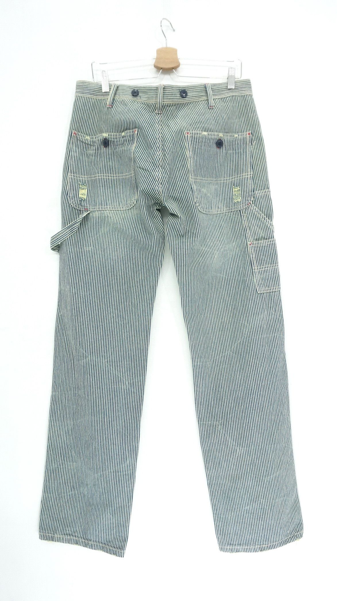 Japanese Brand BROWNY Japan Hickory Greenish Tint Denim Size US 33 - 2 Thumbnail