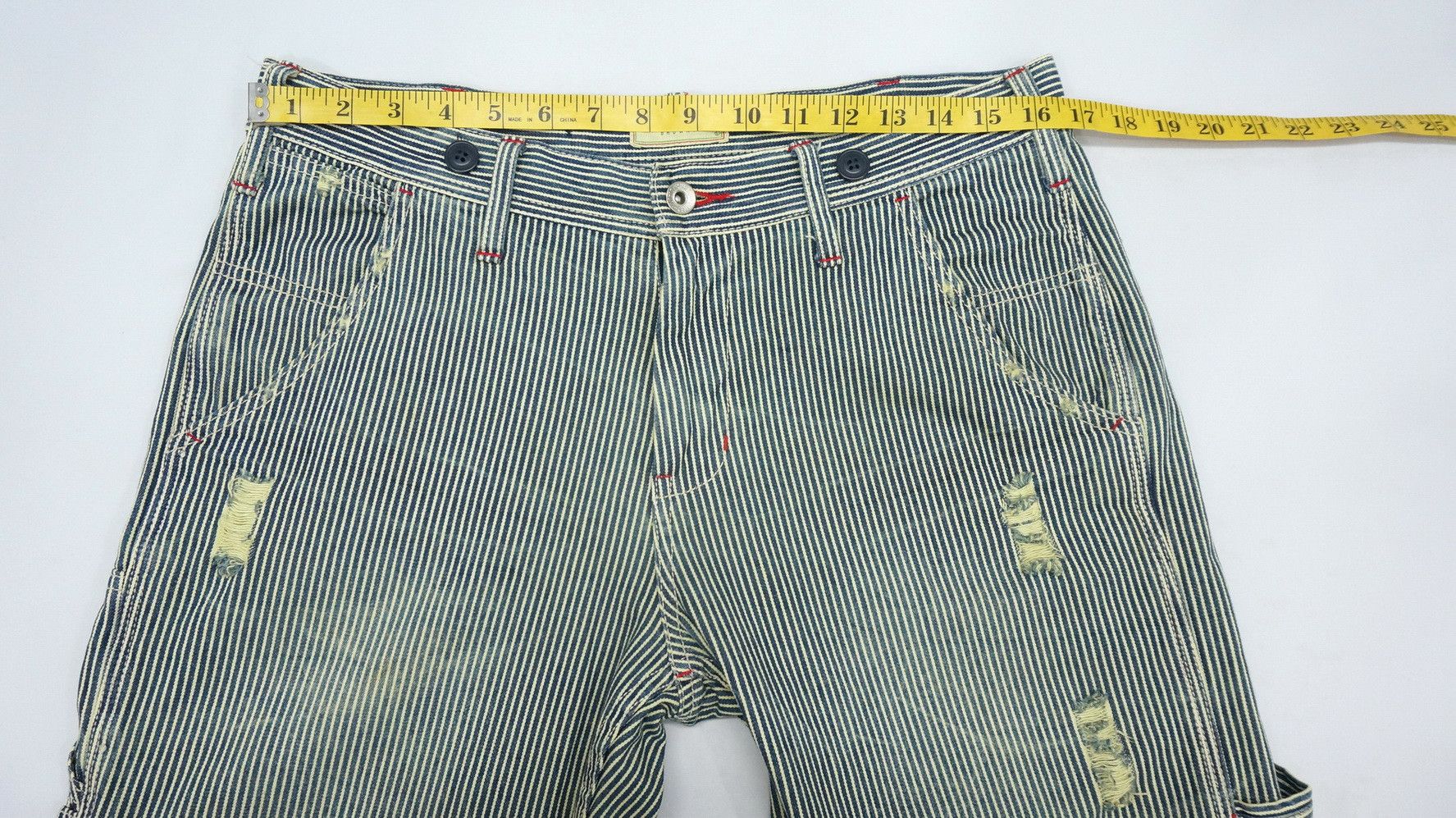 Japanese Brand BROWNY Japan Hickory Greenish Tint Denim Size US 33 - 12 Thumbnail