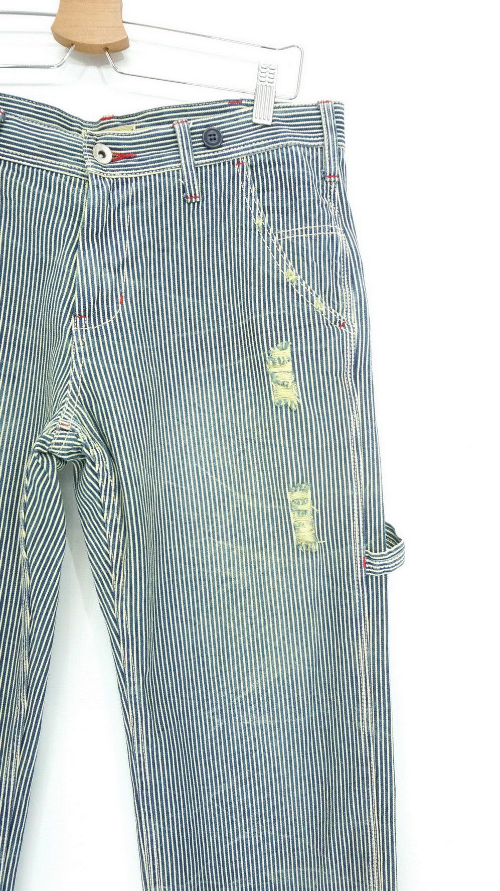 Japanese Brand BROWNY Japan Hickory Greenish Tint Denim Size US 33 - 4 Thumbnail