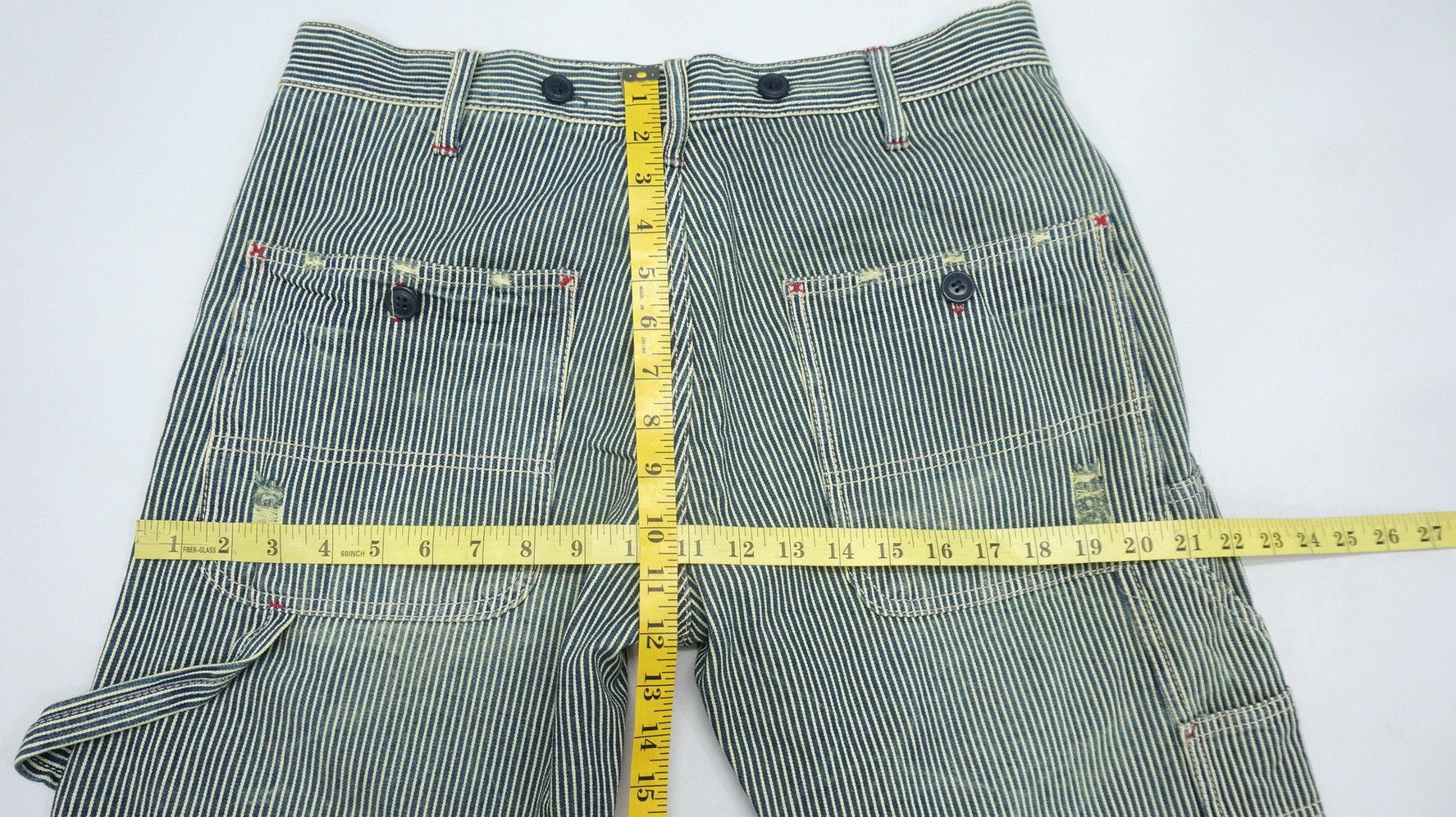 Japanese Brand BROWNY Japan Hickory Greenish Tint Denim Size US 33 - 16 Thumbnail