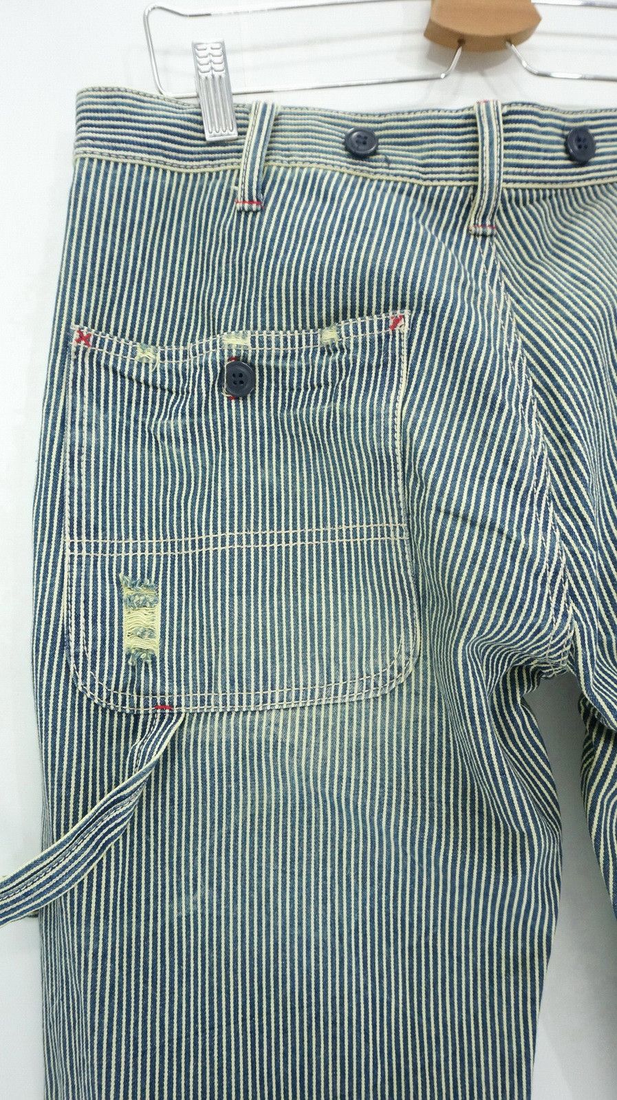 Japanese Brand BROWNY Japan Hickory Greenish Tint Denim Size US 33 - 10 Thumbnail