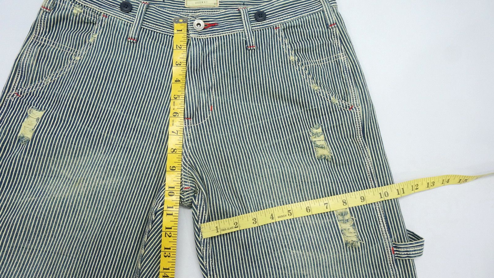 Japanese Brand BROWNY Japan Hickory Greenish Tint Denim Size US 33 - 13 Thumbnail
