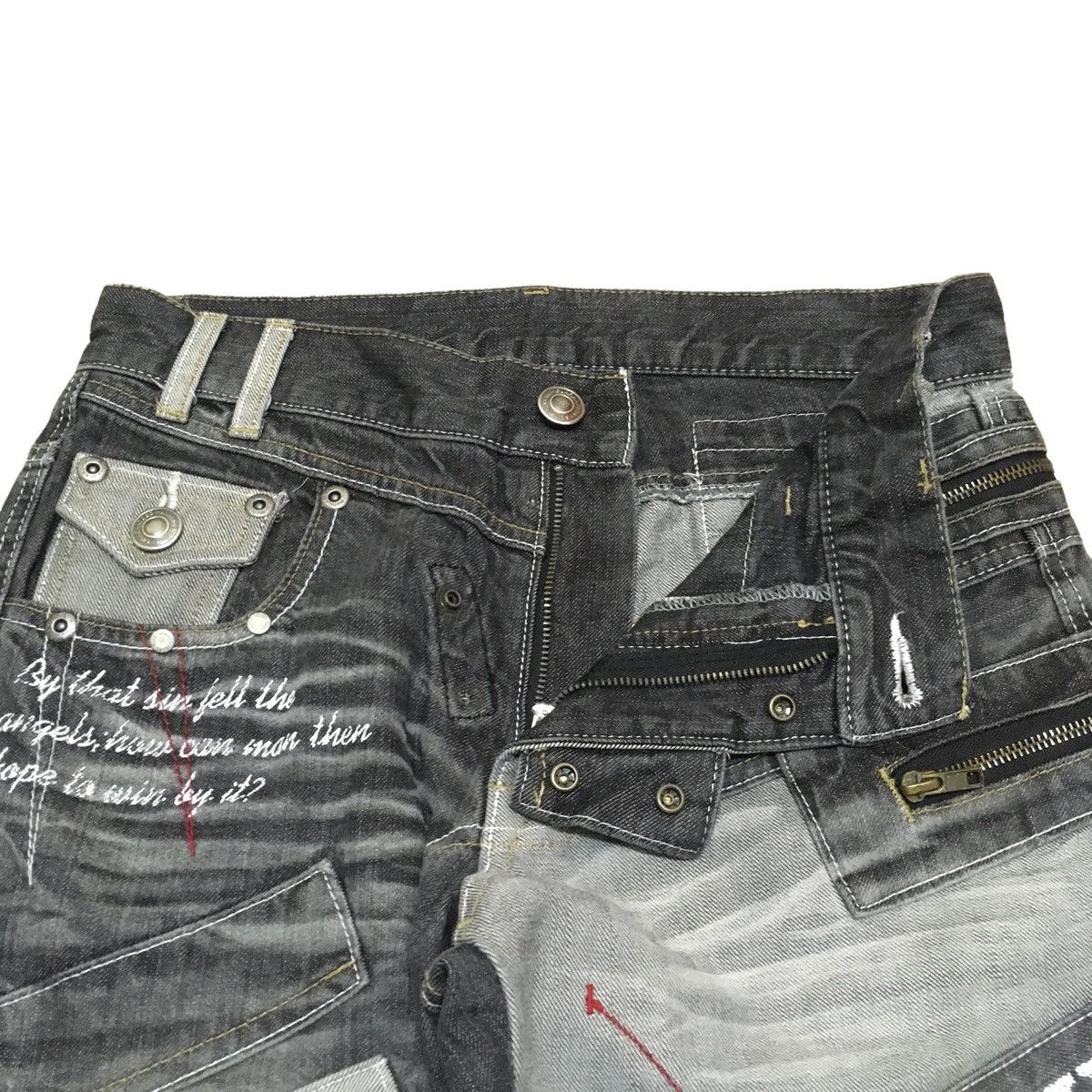 If Six Was Nine × Japanese Brand × Le Grande Bleu (L.G.B.) Rare Design Vintage Japanese Brand Diatressed Jeans 1990s Size US 31 - 6 Thumbnail
