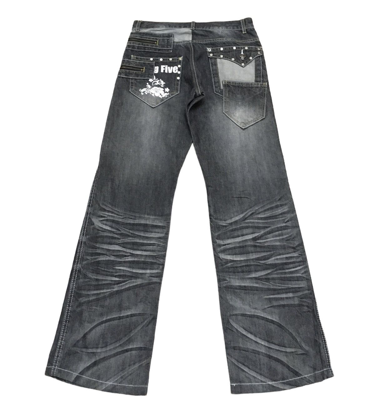 If Six Was Nine × Japanese Brand × Le Grande Bleu (L.G.B.) Rare Design Vintage Japanese Brand Diatressed Jeans 1990s Size US 31 - 2 Thumbnail