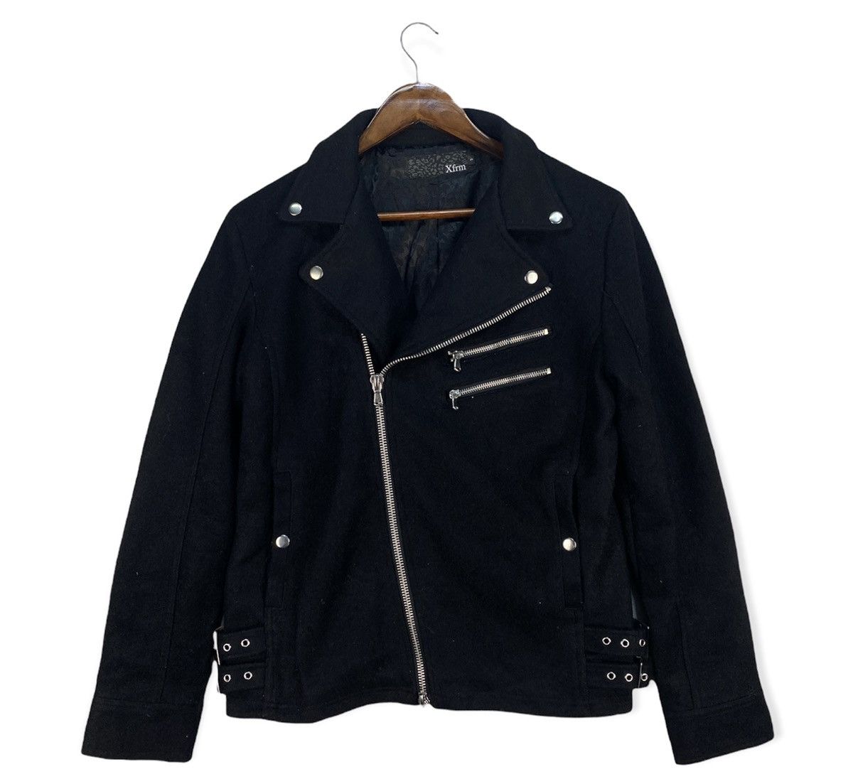 Pre-owned If Six Was Nine Xfrm Wool Double Collar Jacket In Black