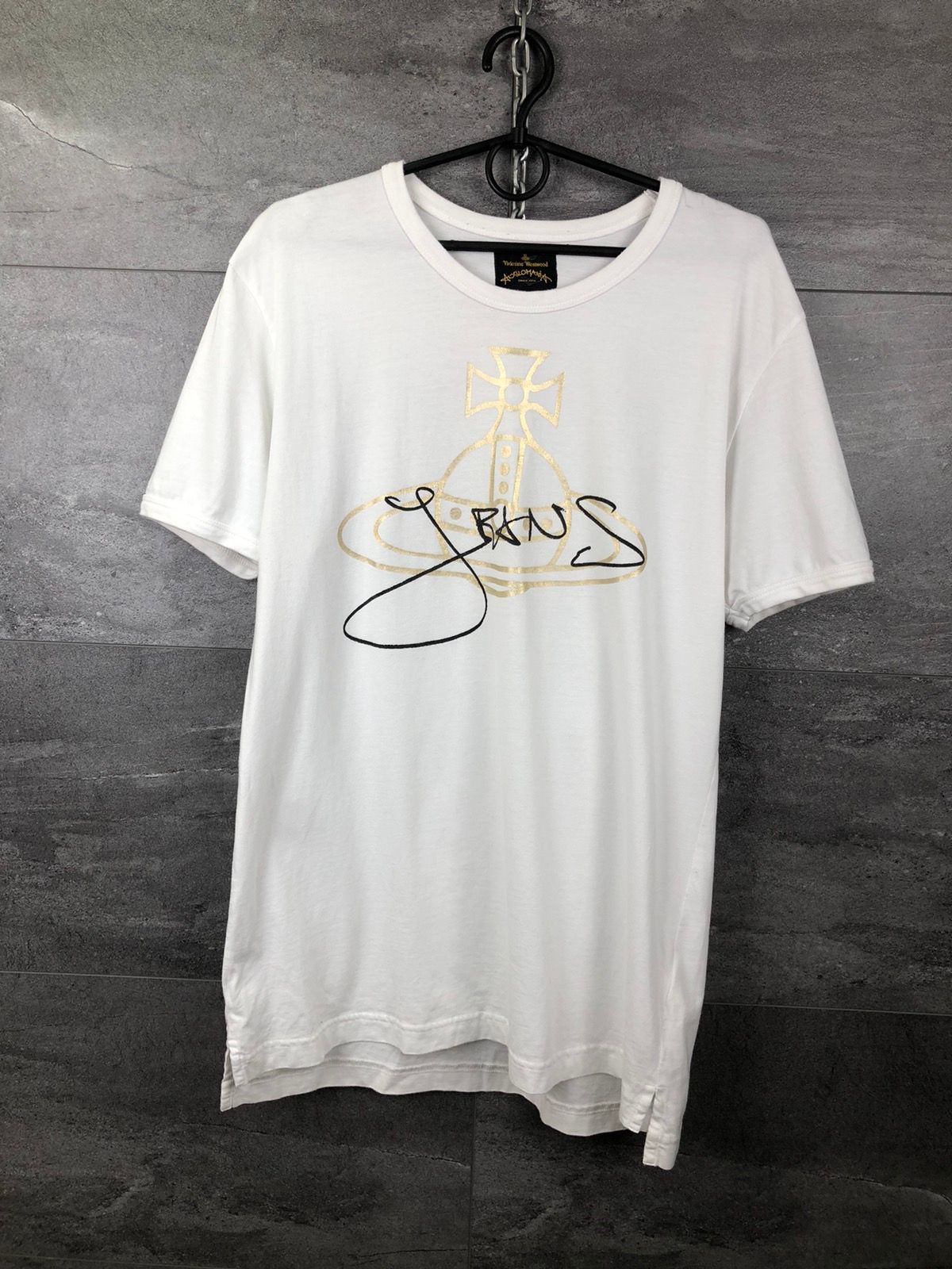Pre-owned Vivienne Westwood Logo T- Shirt Size L In White
