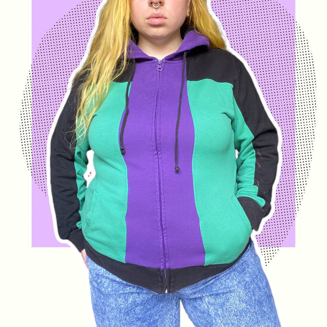 Urban Outfitters Character Hero striped colorblock full zip hoodie Size US M / EU 48-50 / 2 - 1 Thumbnail