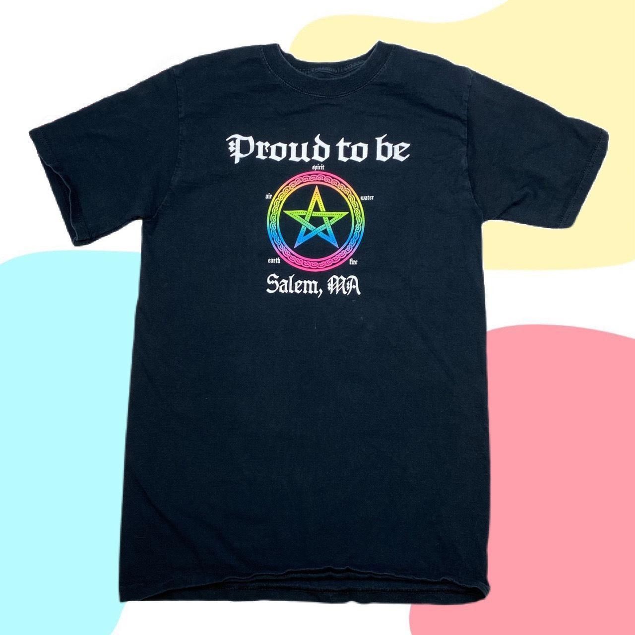 Fruit Of The Loom Salem Massachusetts rainbow pentacle witch graphic tee Size US XS / EU 42 / 0 - 1 Thumbnail