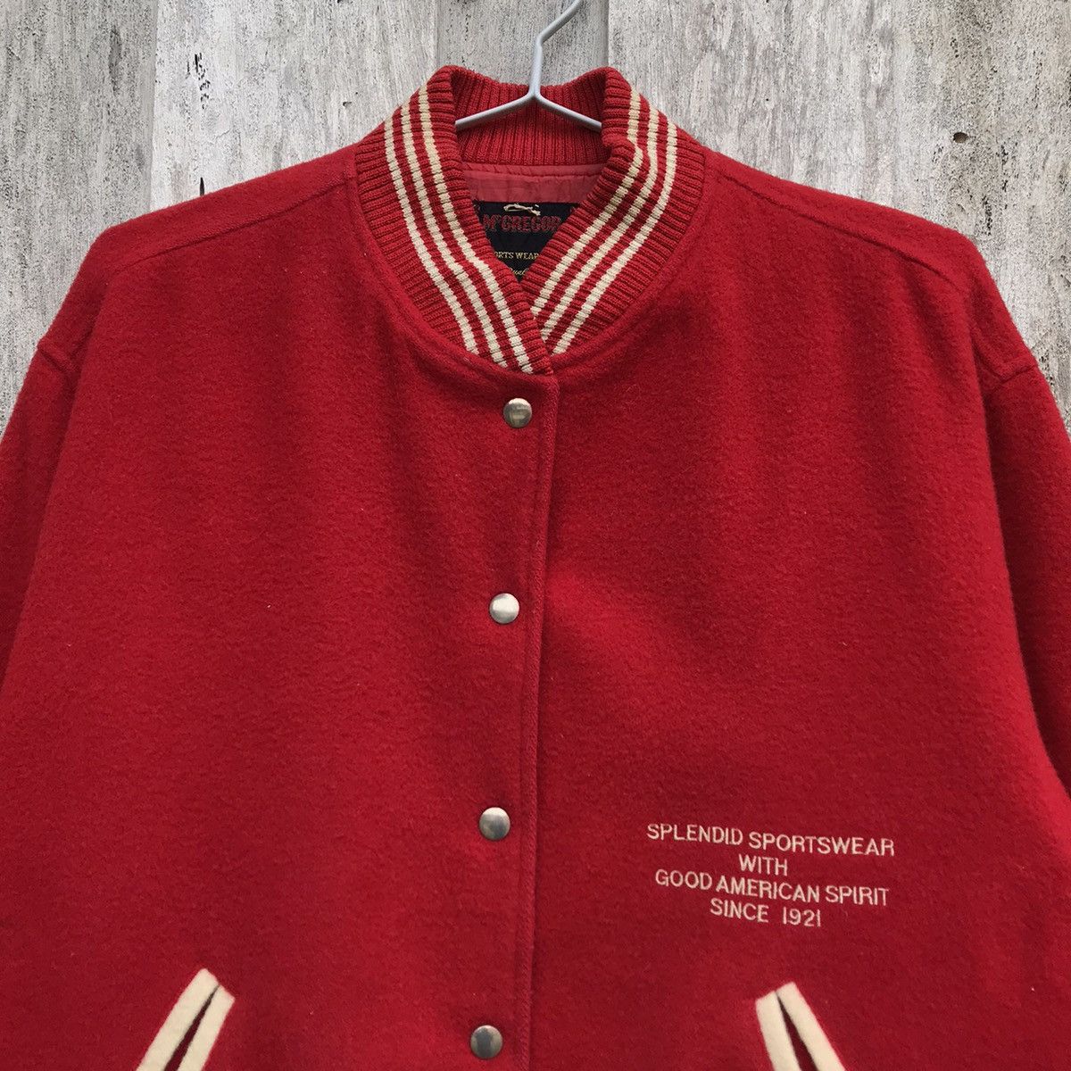 McGregor × Vintage Vintage McGregor Great Valley Spell Out Varsity Jacket Size US M / EU 48-50 / 2 - 2 Thumbnail