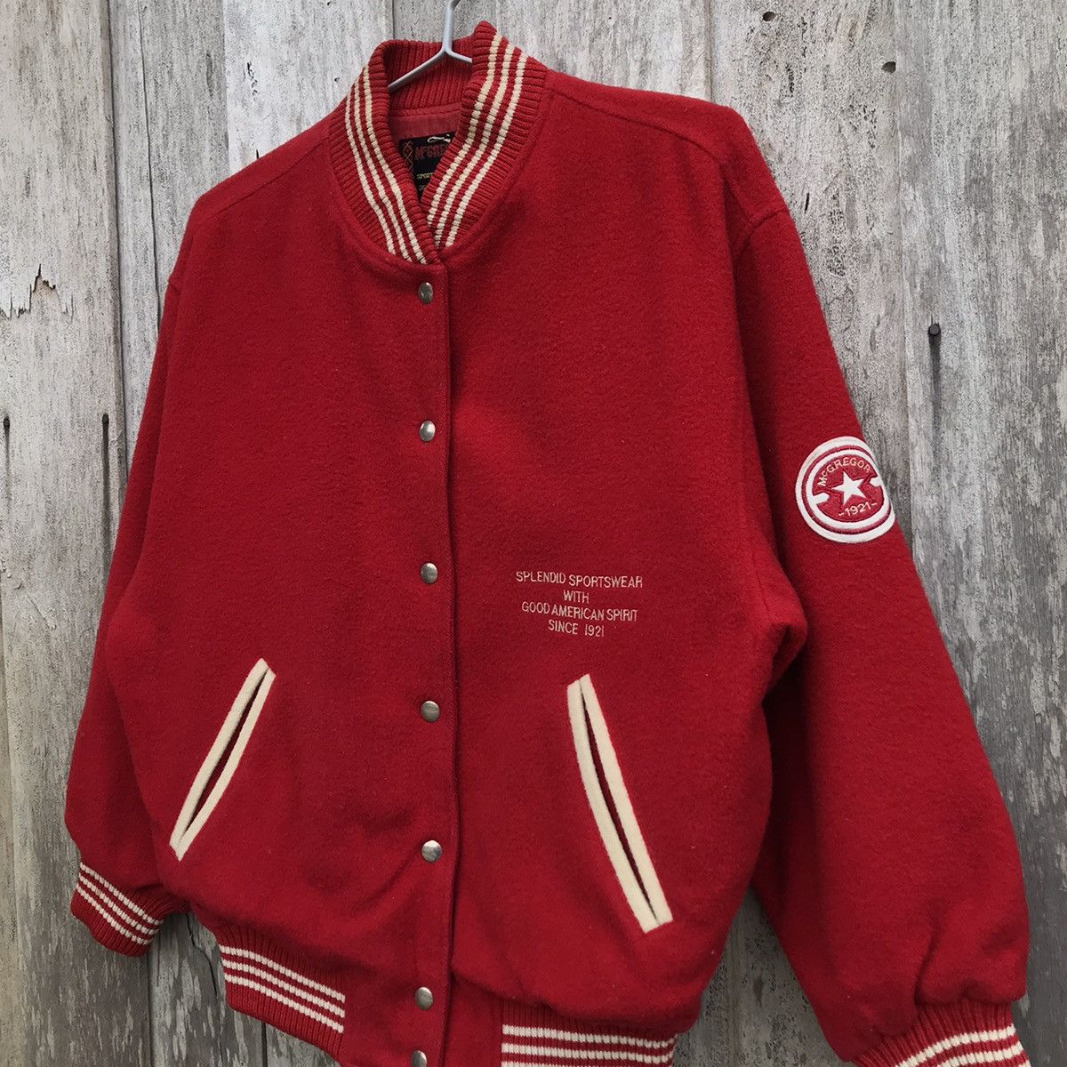 McGregor × Vintage Vintage McGregor Great Valley Spell Out Varsity Jacket Size US M / EU 48-50 / 2 - 3 Thumbnail