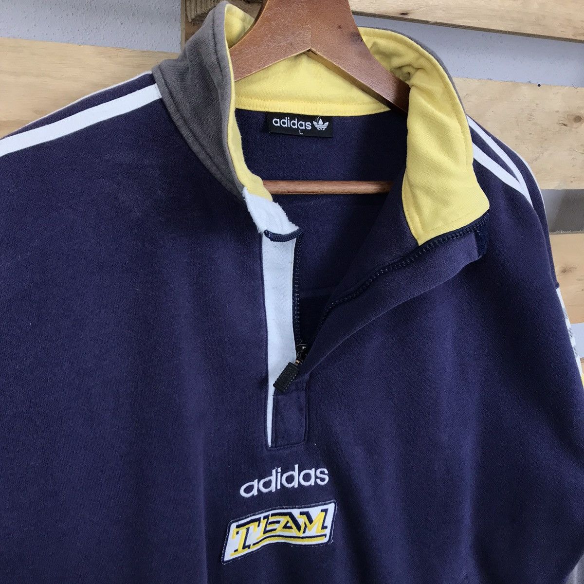 Sports Specialties Vintage Adidas Team Half Zip Sweatshirt Big Logo Size US L / EU 52-54 / 3 - 4 Thumbnail