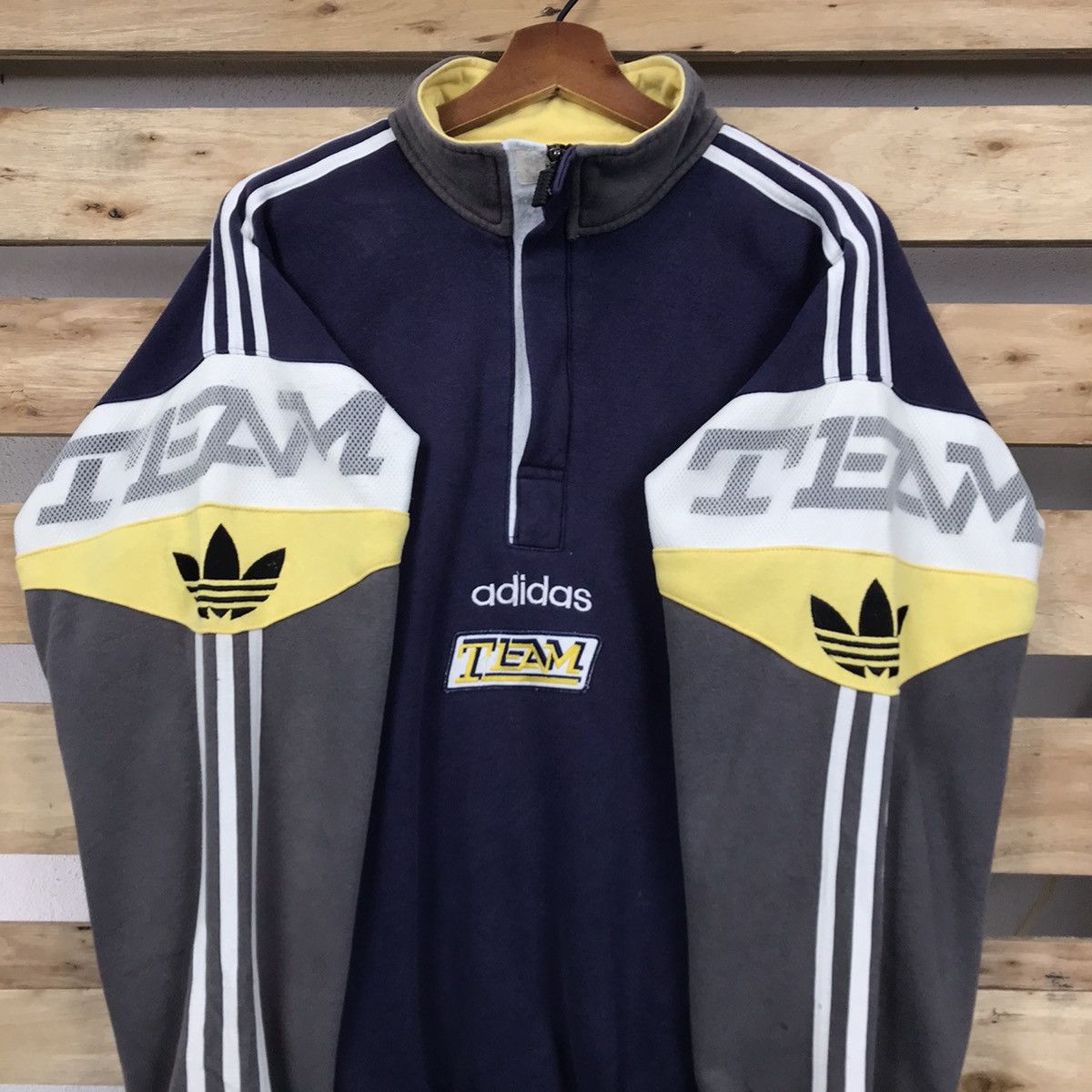 Sports Specialties Vintage Adidas Team Half Zip Sweatshirt Big Logo Size US L / EU 52-54 / 3 - 2 Thumbnail