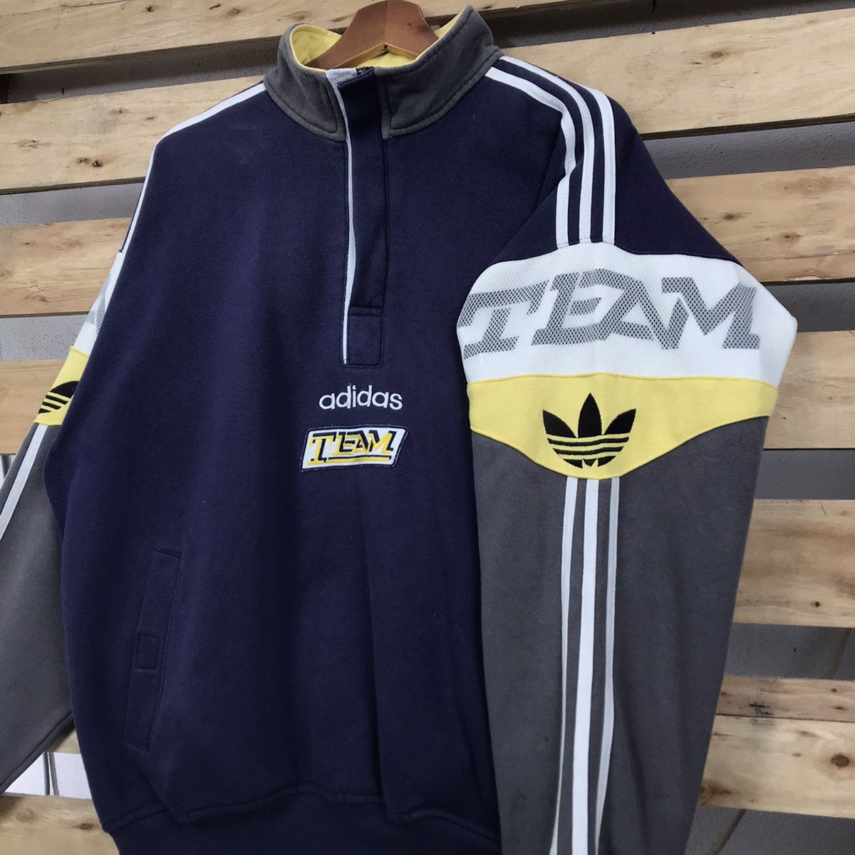 Sports Specialties Vintage Adidas Team Half Zip Sweatshirt Big Logo Size US L / EU 52-54 / 3 - 5 Thumbnail