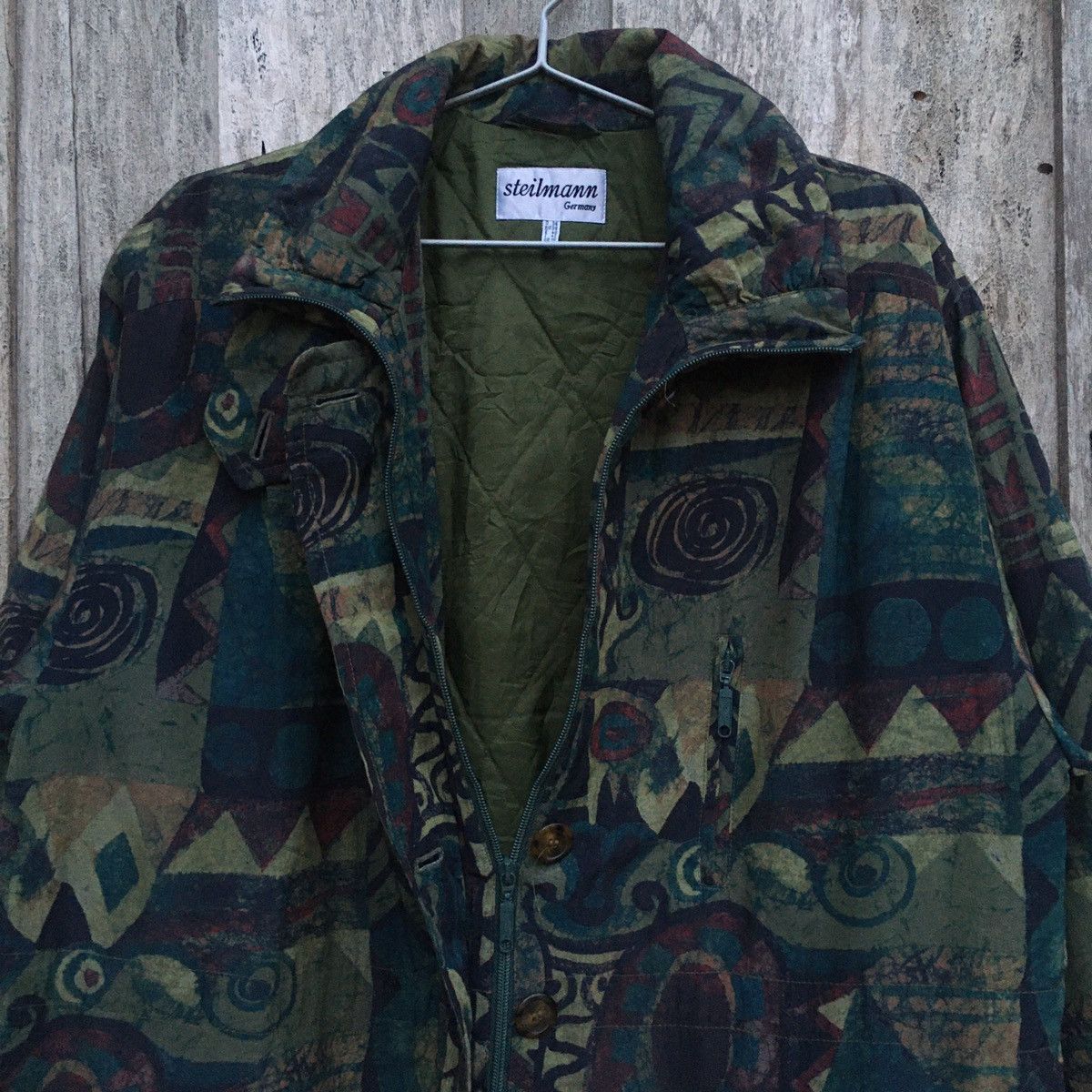 Vintage Steilmann German Abstract Zipper Button Up Jacket Size US L / EU 52-54 / 3 - 4 Thumbnail