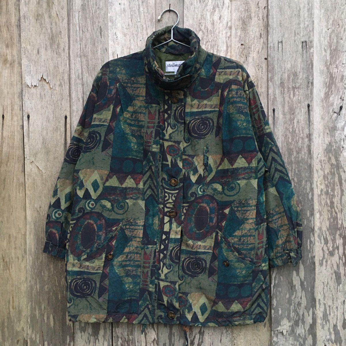 Vintage Steilmann German Abstract Zipper Button Up Jacket Size US L / EU 52-54 / 3 - 1 Thumbnail