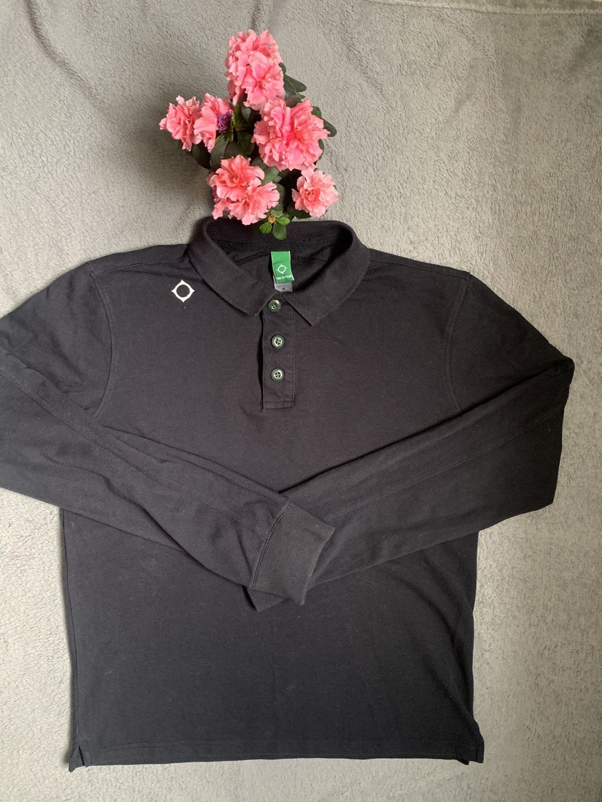 MA.STRUM polo longsleeve black vintage