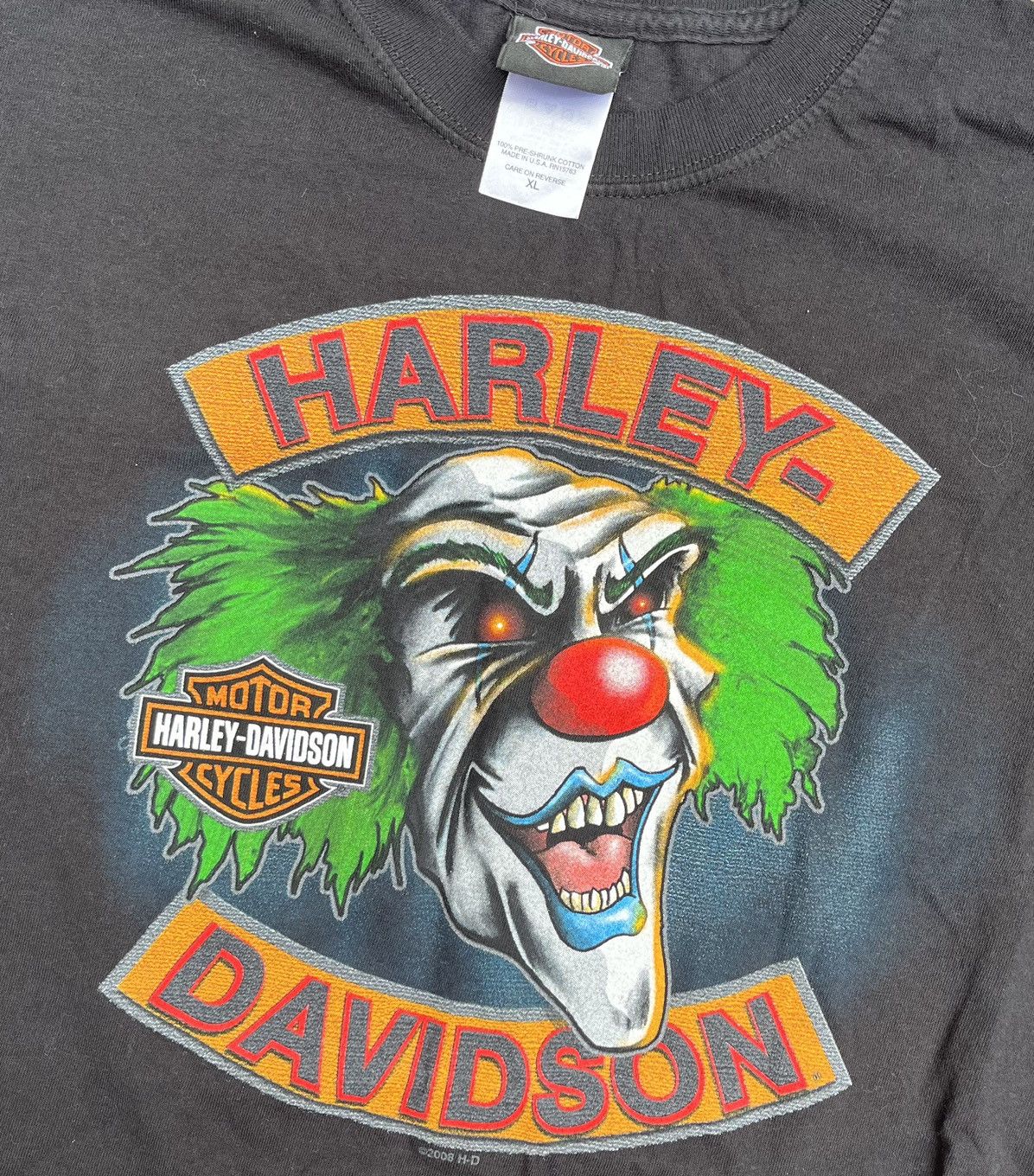 Harley Davidson × Vintage Vintage Harley Killer Clown Tee Size US XL / EU 56 / 4 - 3 Thumbnail