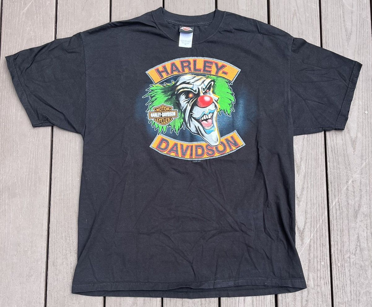 Harley Davidson × Vintage Vintage Harley Killer Clown Tee Size US XL / EU 56 / 4 - 1 Thumbnail