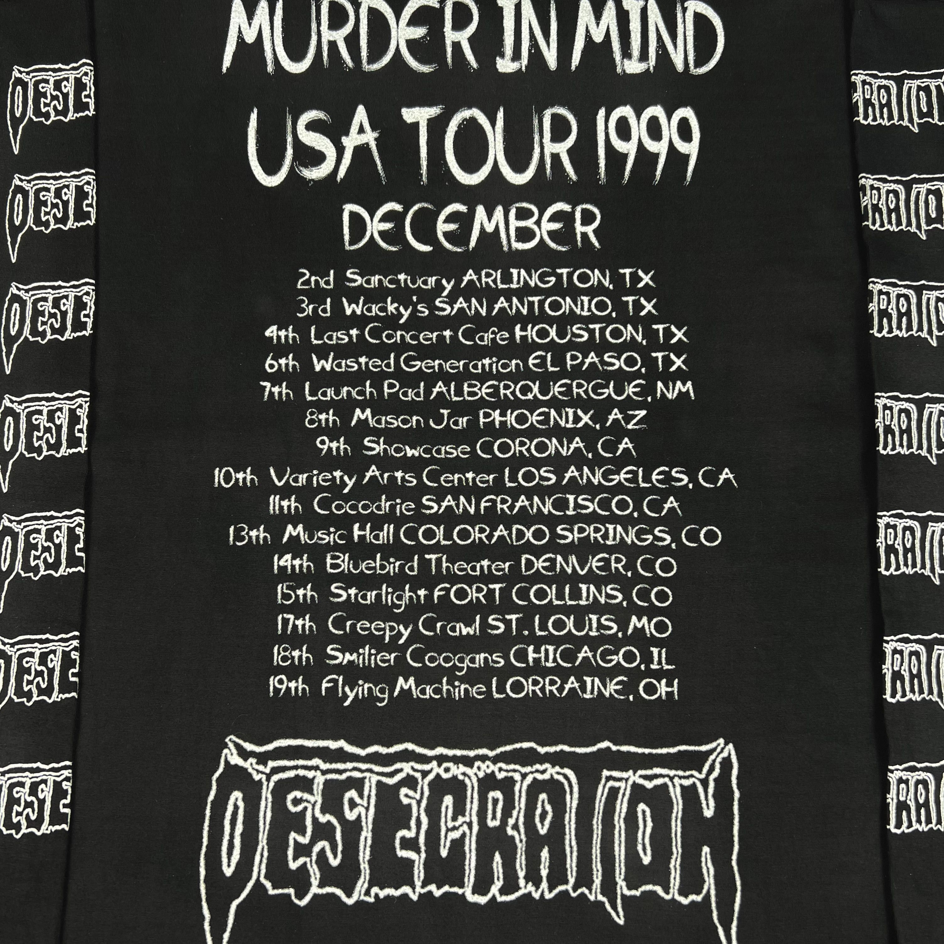 Band Tees Vintage 1999 Desecration ‘Murder in Mind’ Tour LS T Shirt Size US XL / EU 56 / 4 - 8 Thumbnail