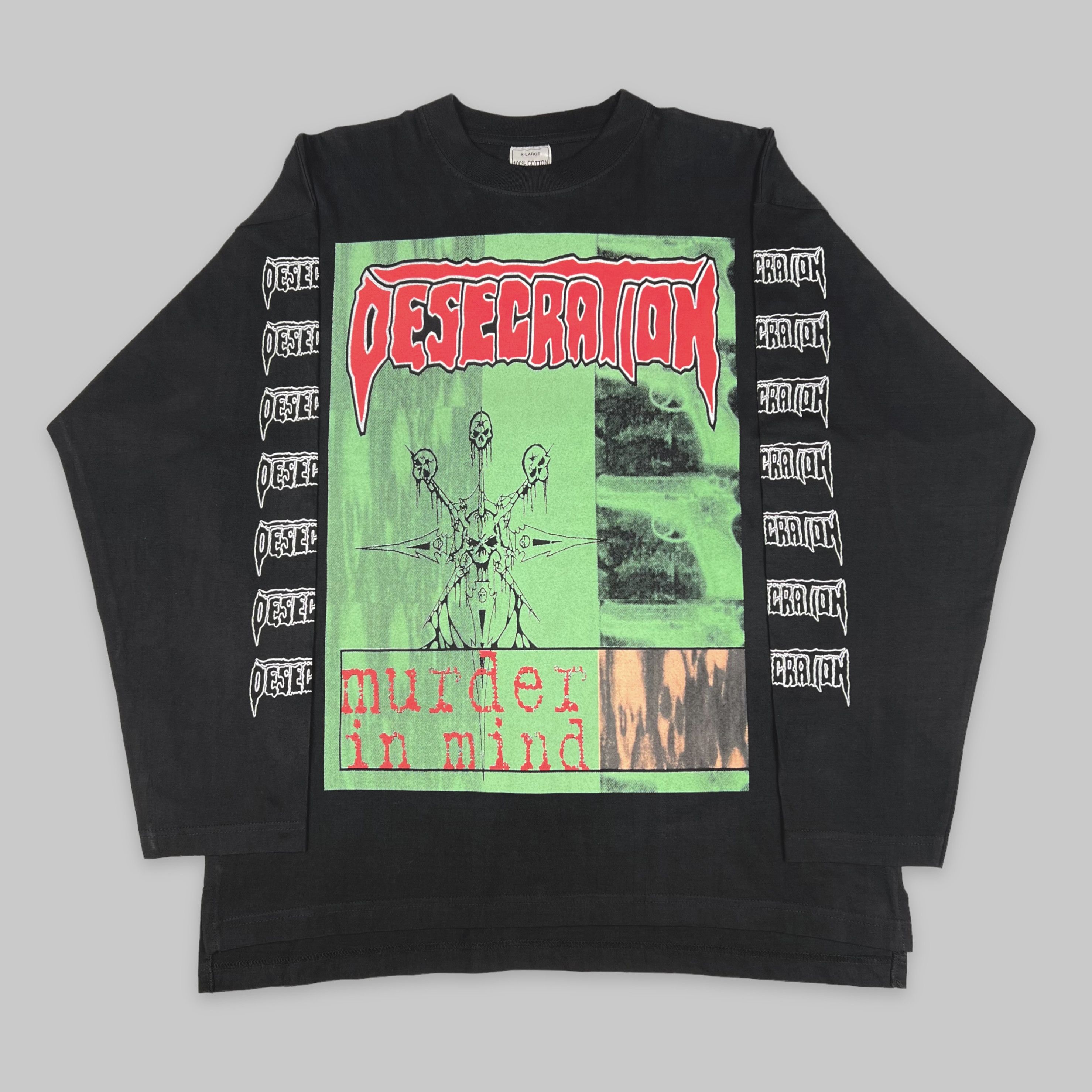 Band Tees Vintage 1999 Desecration ‘Murder in Mind’ Tour LS T Shirt Size US XL / EU 56 / 4 - 2 Thumbnail