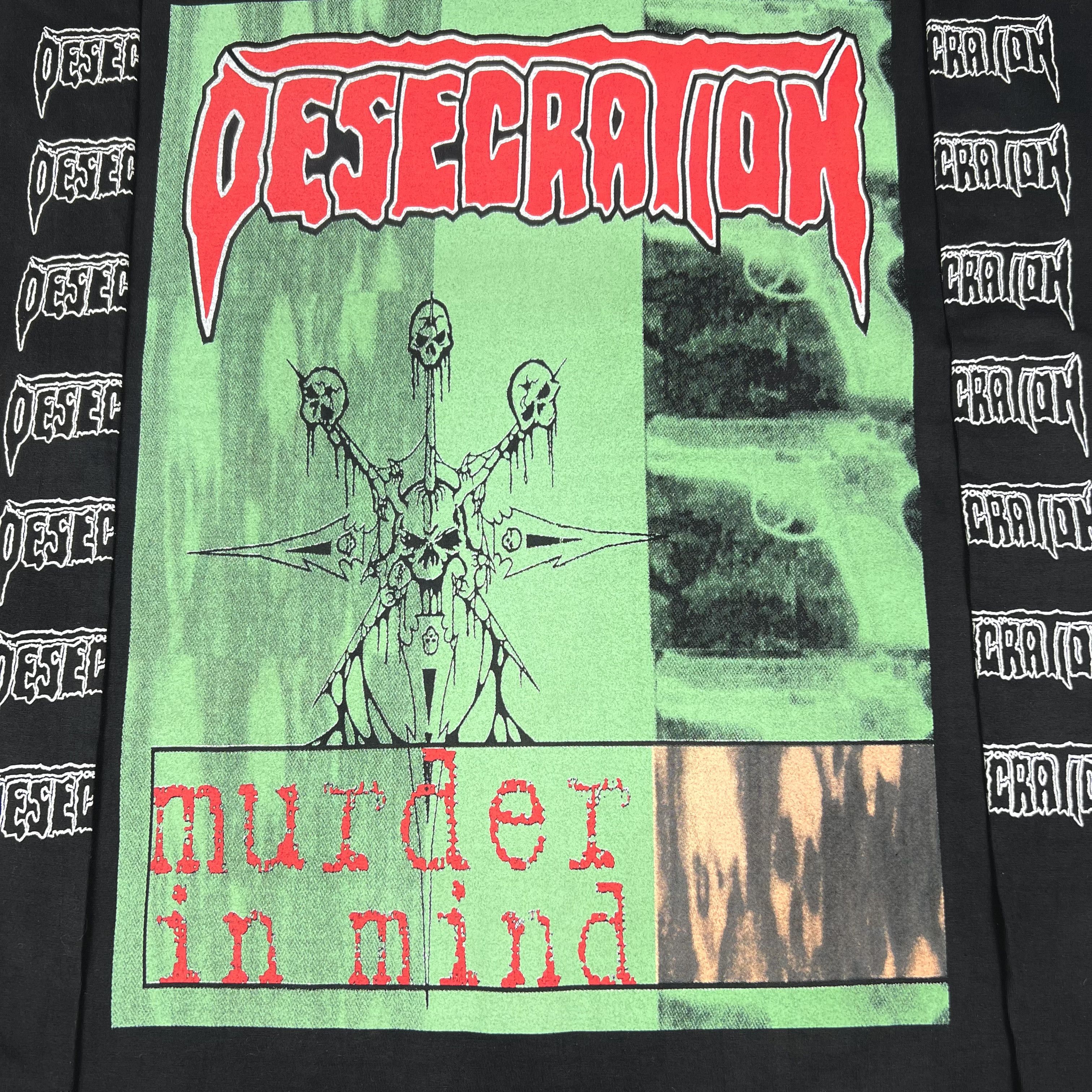 Band Tees Vintage 1999 Desecration ‘Murder in Mind’ Tour LS T Shirt Size US XL / EU 56 / 4 - 5 Thumbnail