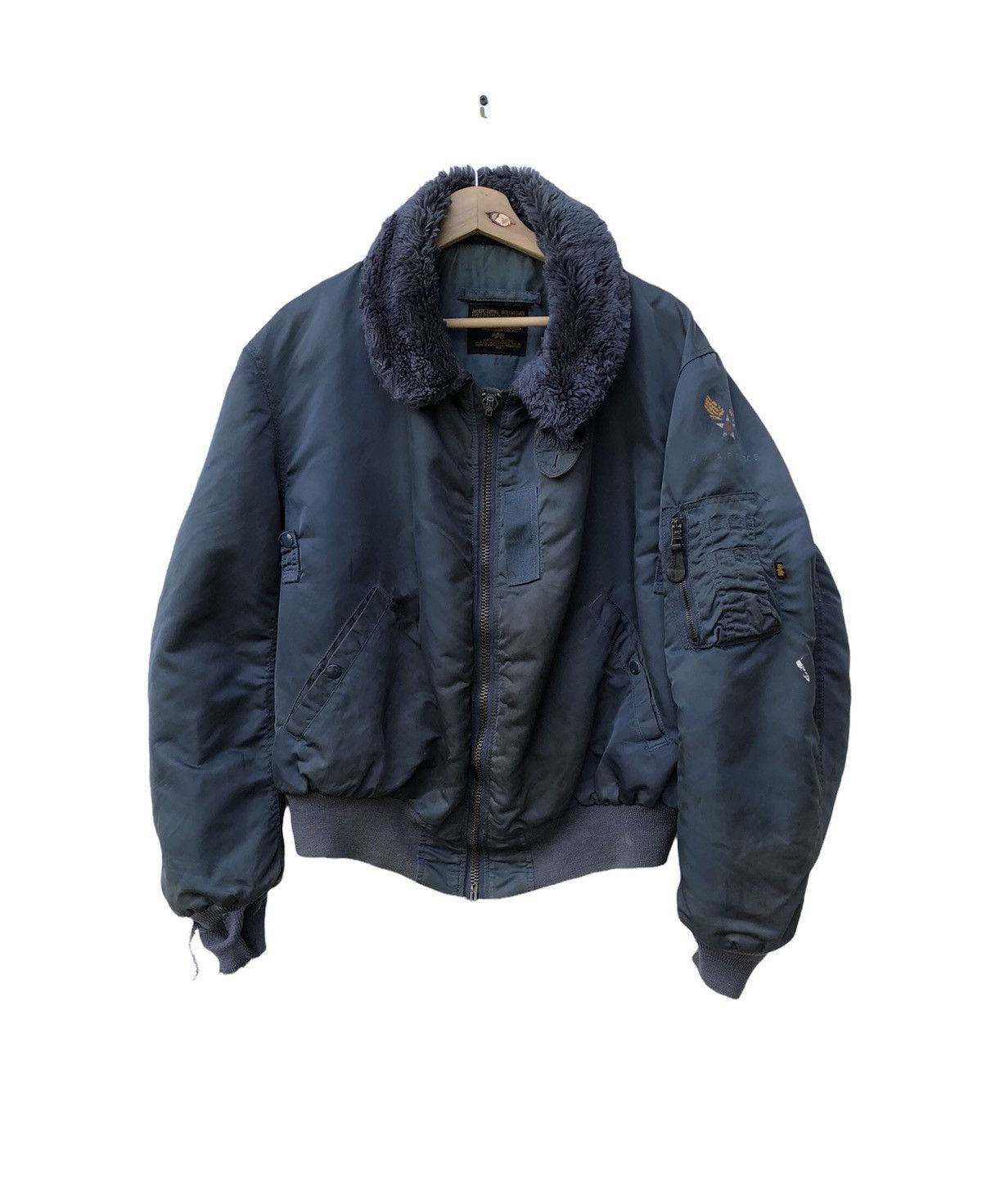 Alpha Industries 🔥VINTAGE ALPHA INDUSTRIES B15 BOMBER DISTRESS JACKET Size US XL / EU 56 / 4 - 1 Thumbnail