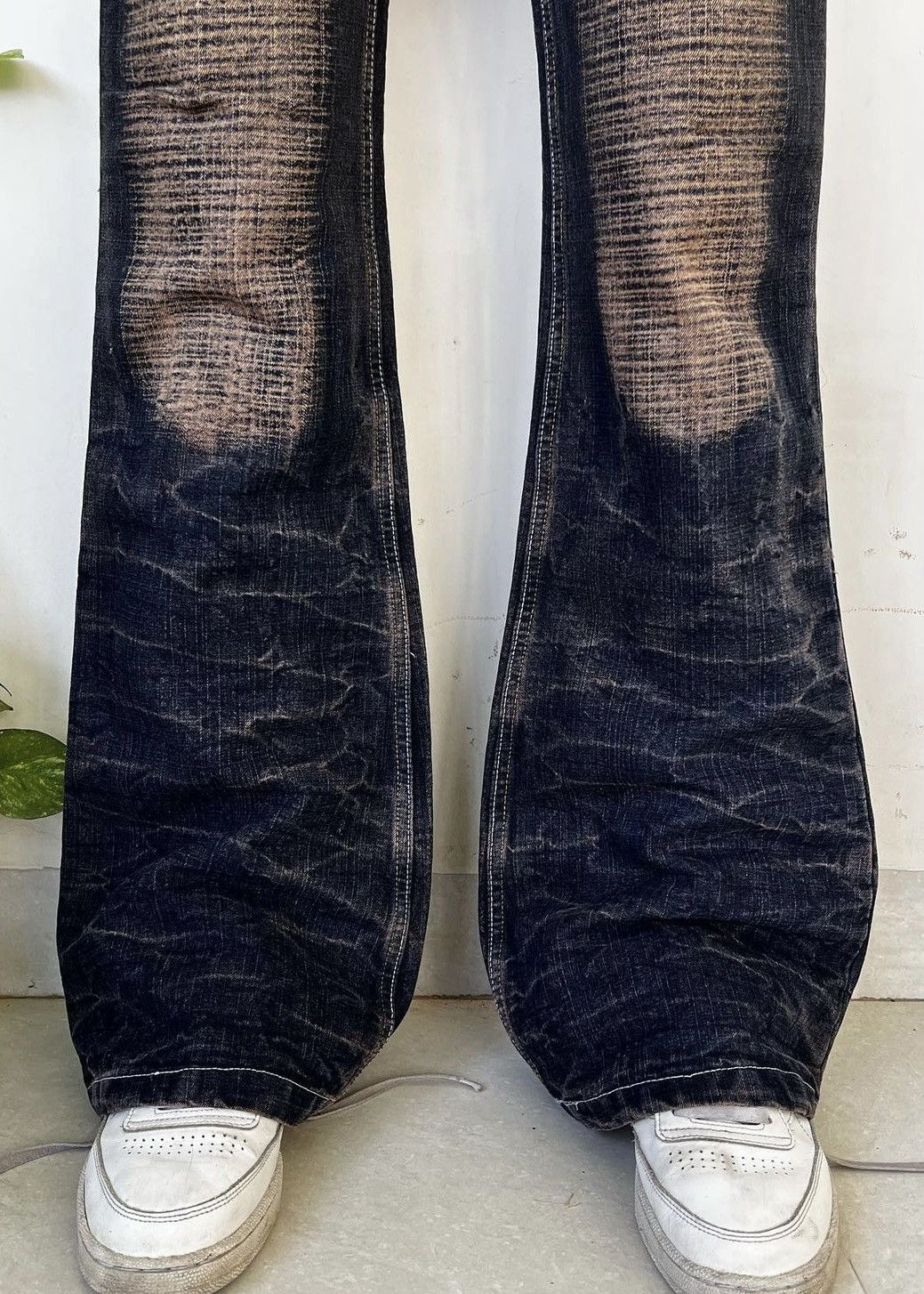 If Six Was Nine Vintage Japanese denim mud wash flare jeans. Size US 30 / EU 46 - 2 Thumbnail