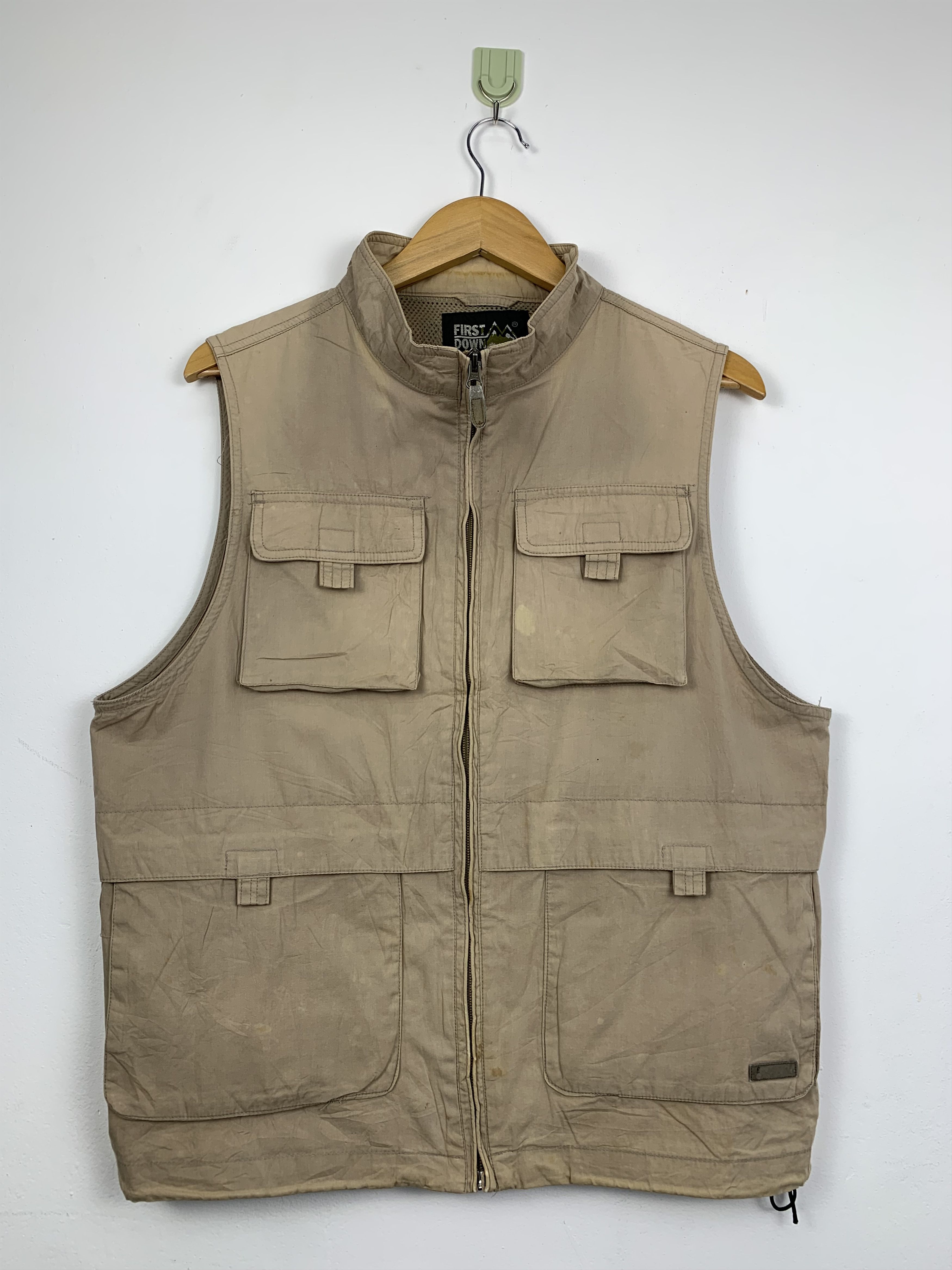 Japanese Brand FIRST DOWN Multi Pocket Zip Up Vests Size US S / EU 44-46 / 1 - 1 Thumbnail