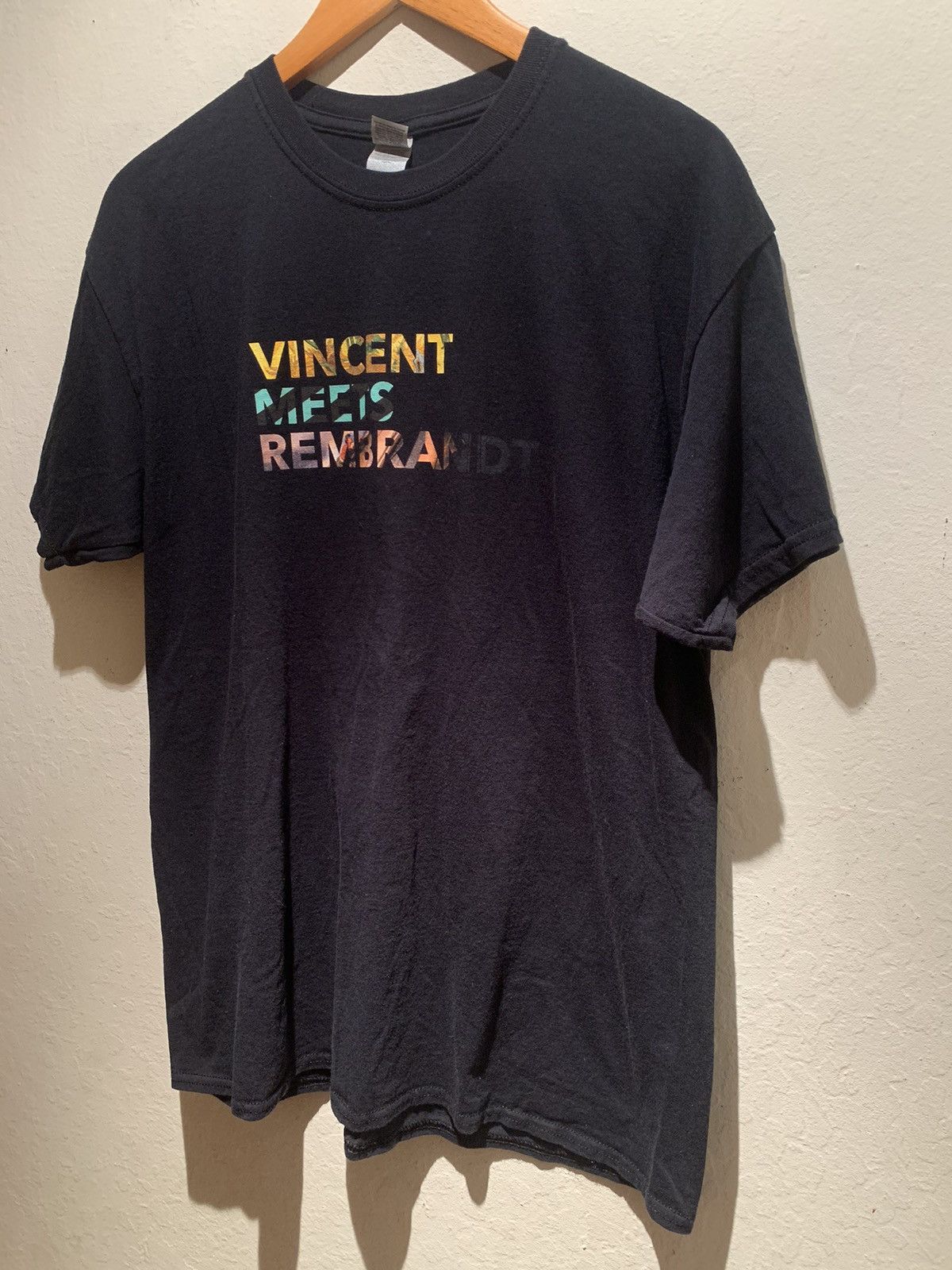 image of Art Vincent Meets Rembrandt Amsterdam Event Exhibit Shirt in Black/Orange/Blue, Men's (Size Large)
