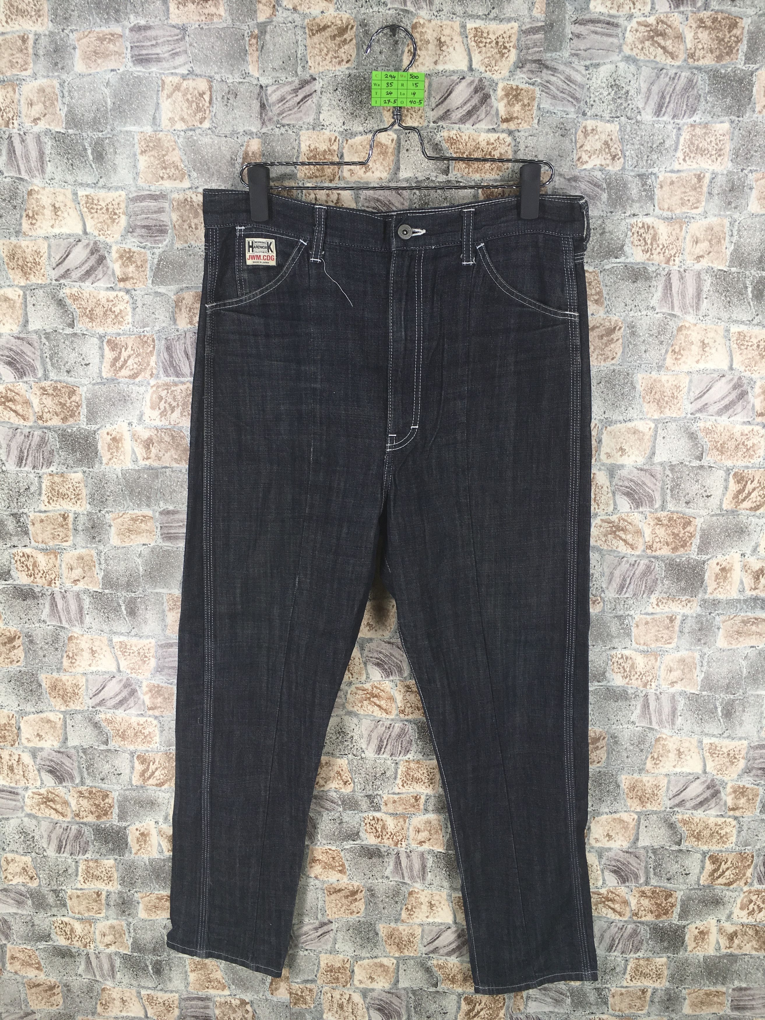 Workers Denim Jeans Workwear Pants Trouser Hardwork Comme Des Skinny Slim Fit Jeans Waist 35