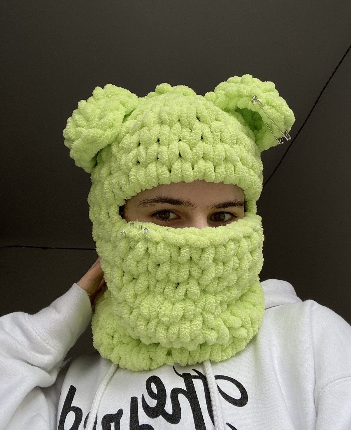 Other Handmade Knitted Balaclava Ski Mask Teddy Bear Style Size ONE SIZE - 1 Thumbnail