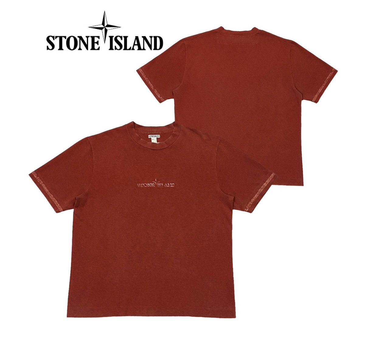 Stone Island Vintage Stone Island Red SS`002 Spell Out Logo Embroidery Size US L / EU 52-54 / 3 - 1 Thumbnail