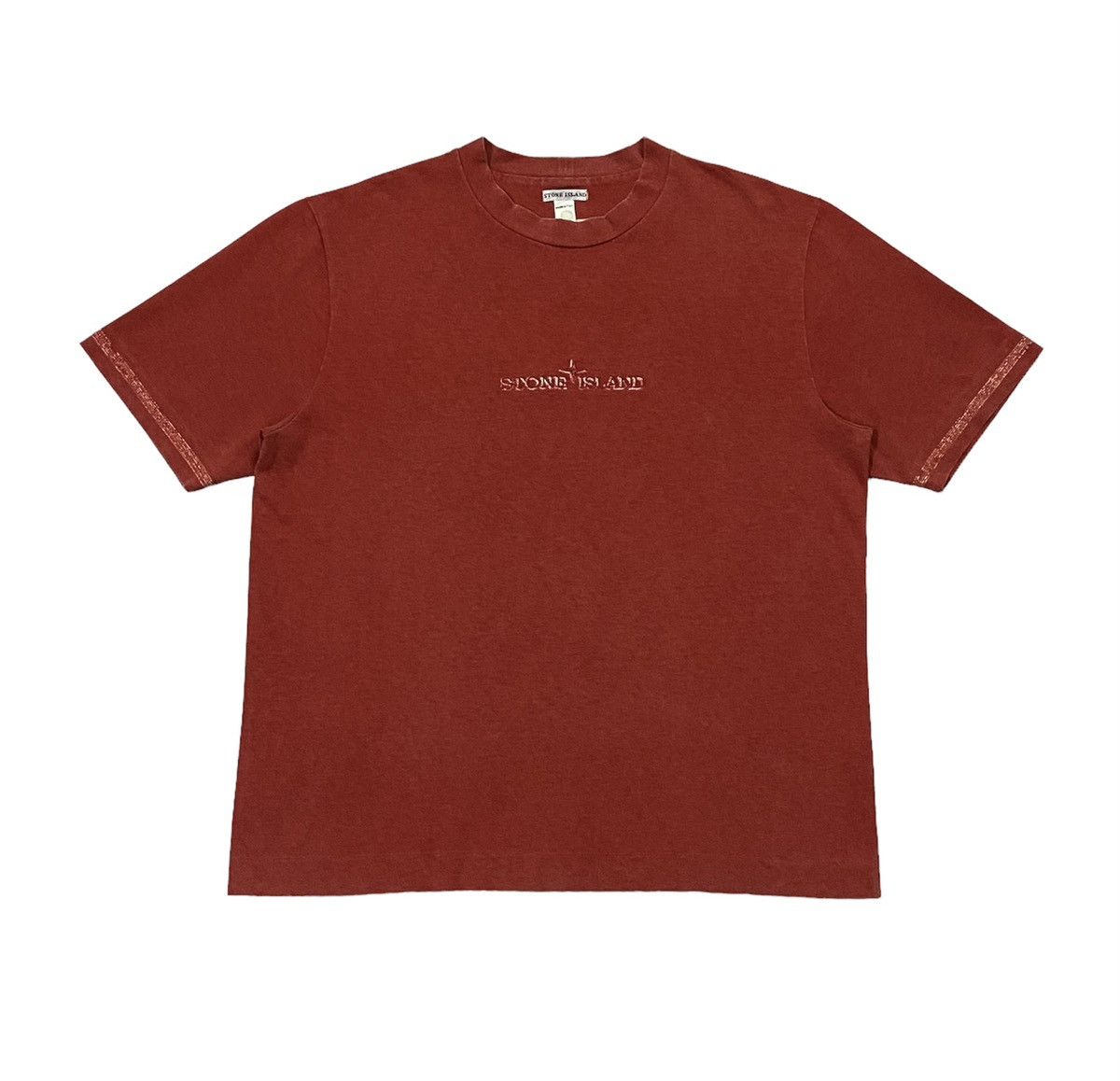 Stone Island Vintage Stone Island Red SS`002 Spell Out Logo Embroidery Size US L / EU 52-54 / 3 - 2 Thumbnail