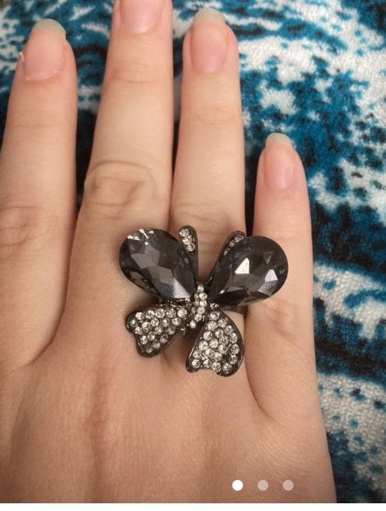 Jewelry Gunmetal coloured butterfly ring Size ONE SIZE - 1 Thumbnail