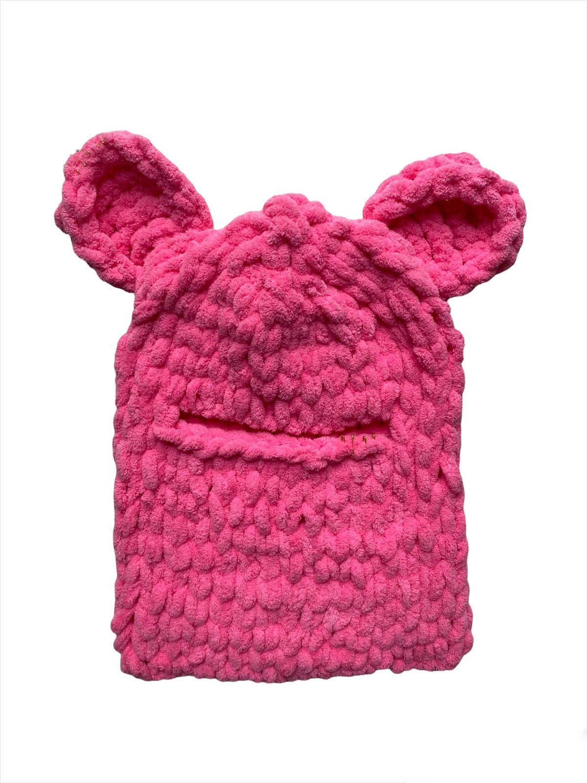 Handmade × Japanese Brand Handmade Knitted Balaclava Ski Mask Bunny Teddy Bear Style Size ONE SIZE - 2 Thumbnail