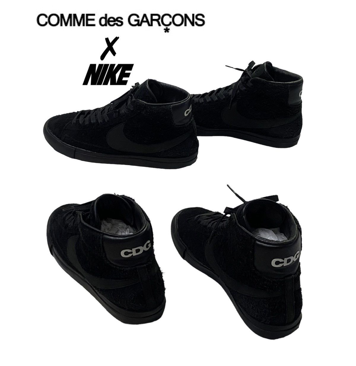 image of Comme Des Garcons x Comme Des Garcons Homme Plus 2014 Nike Blazer High Sp / Comme Des Garçons Black
