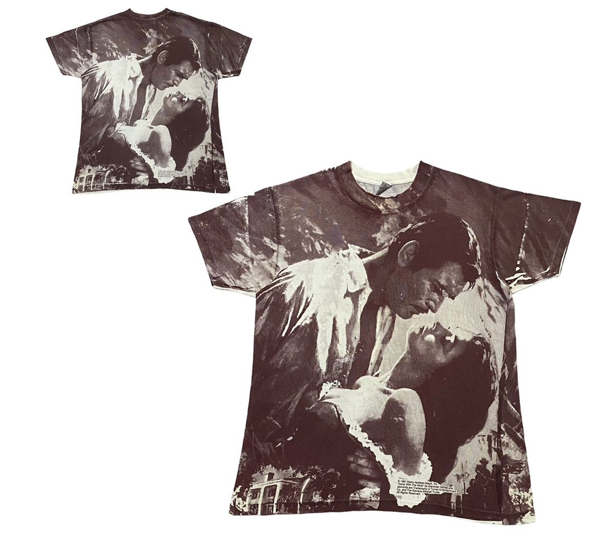 Vintage Vintage 90s Gone With The Wind Full Print Movie Shirt Size US L / EU 52-54 / 3 - 1 Thumbnail