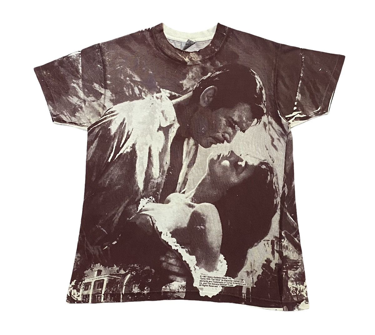 Vintage Vintage 90s Gone With The Wind Full Print Movie Shirt Size US L / EU 52-54 / 3 - 2 Thumbnail