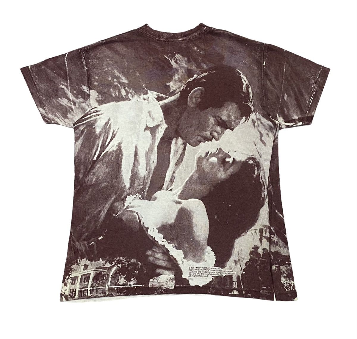 Vintage Vintage 90s Gone With The Wind Full Print Movie Shirt Size US L / EU 52-54 / 3 - 3 Thumbnail