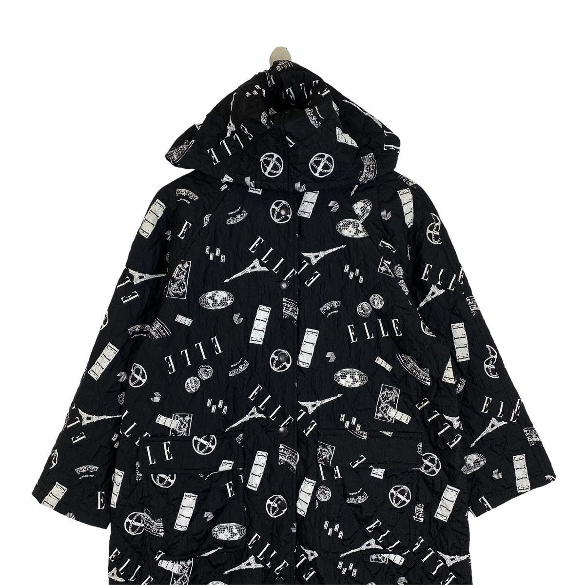 Designer × Vintage Vintage ELLE Paris Fullprint Hoodie Parka Raincoat Jacket Size L / US 10 / IT 46 - 5 Thumbnail